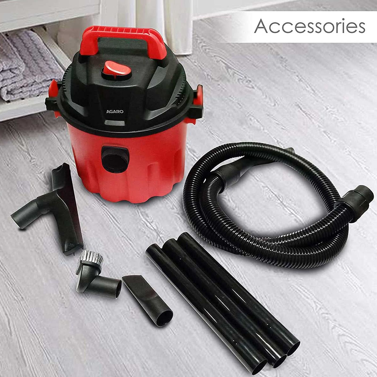 AGARO Rapid 1000W Wet & Dry Vacuum Cleaner with Turbo Motor (Dual Operations, Red)_6