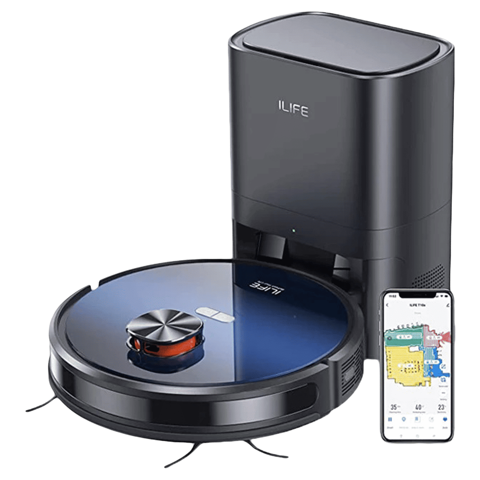 ILIFE T10s Robotic Vacuum Cleaner & Mop with Wi-Fi Connectivity (Alexa & Google Assistant, Black) ILIFE T10s Robotic Vacuum Cleaner & Mop with Wi-Fi Connectivity (Alexa & Google Assistant, Black)_1