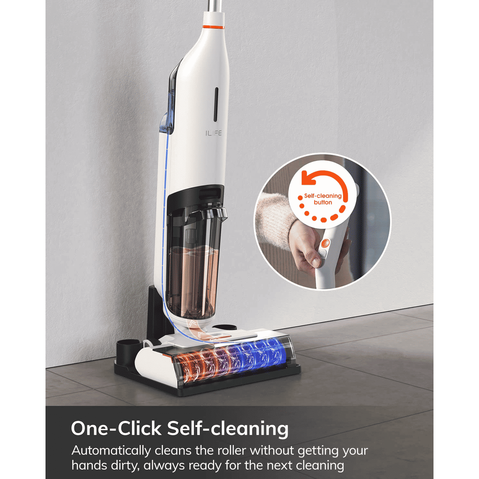 ILIFE W90 150W Cordless Wet & Dry Vacuum Cleaner with Smart Voice & Light Reminder (3-in-1 Cleaning System, White)_6
