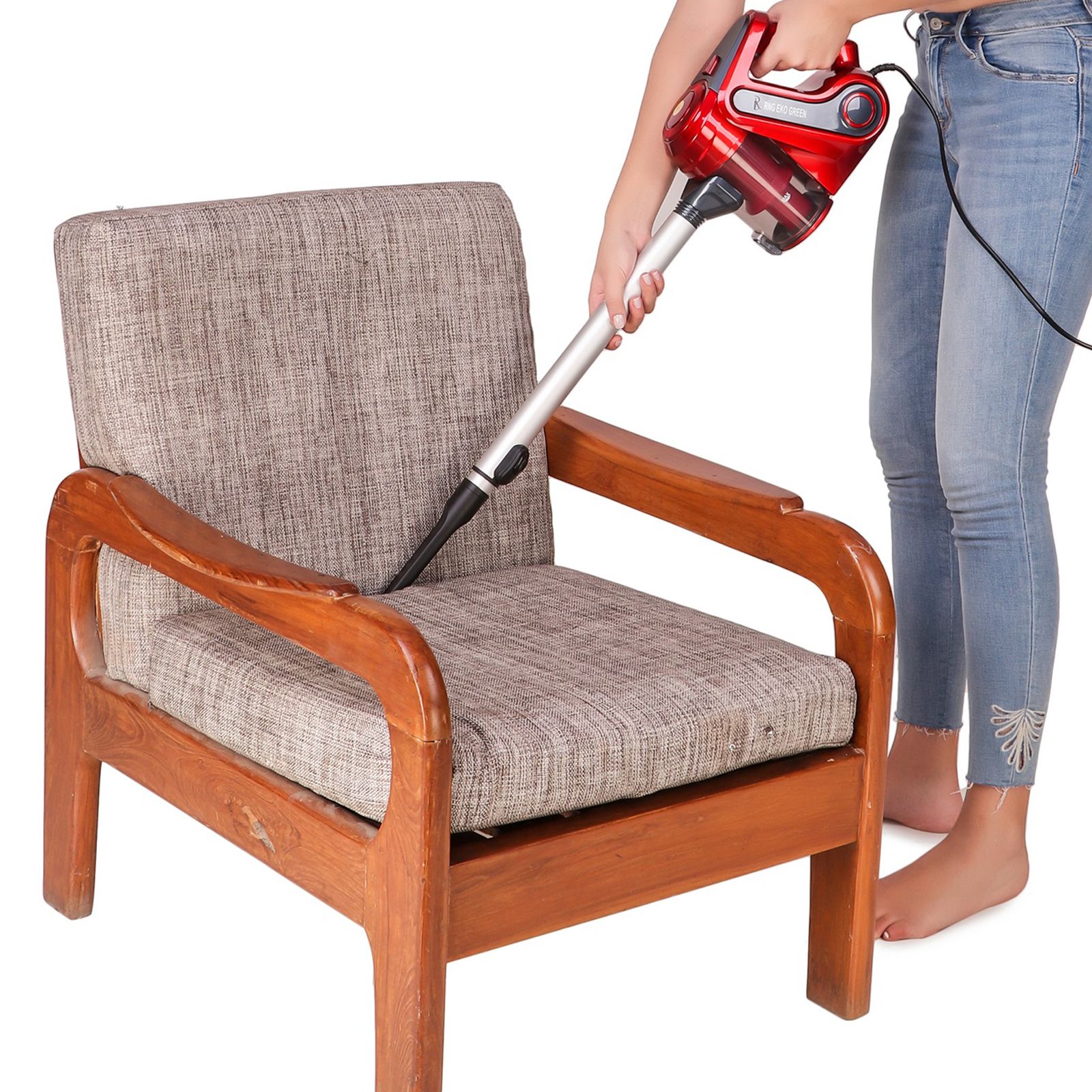 RNG EKO GREEN 1000 Watts Portable Vacuum Cleaner (0.5 Litre, RNG-VAC-003, Metallic Red and Grey) RNG EKO GREEN 1000 Watts Portable Vacuum Cleaner (0.5 Litre, RNG-VAC-003, Metallic Red and Grey)_3