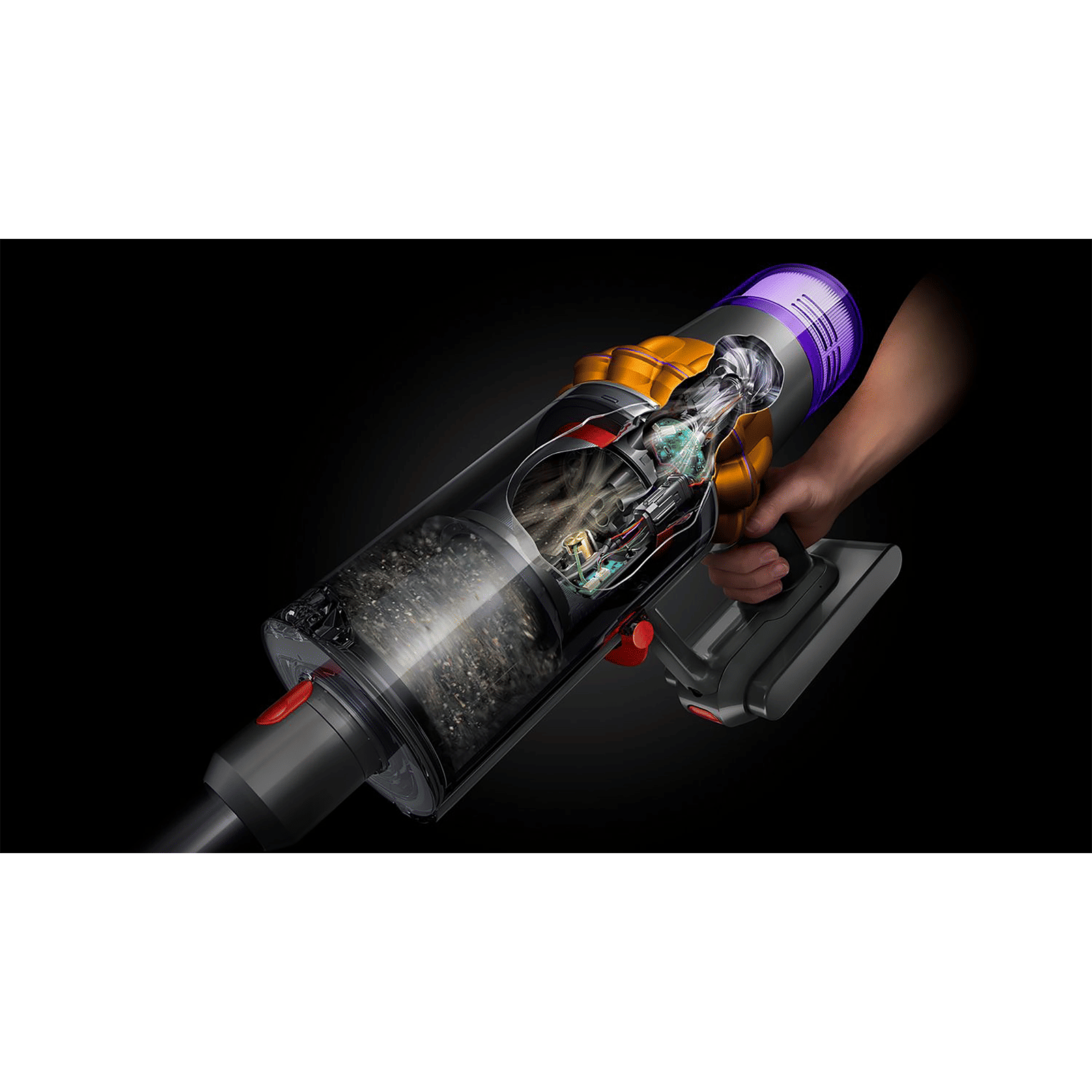 dyson V15 Detect 240W Cordless Dry Vacuum Cleaner with Anti-tangle Technology (LCD Screen, Yellow & Nickel)_9