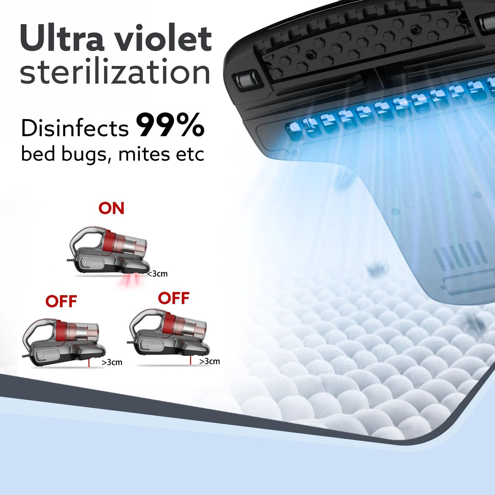 AGARO Grand Bed 400W Dry Vacuum Cleaner with Cyclonic Technology (UV Light Sterilization, Grey & Black) AGARO Grand Bed 400W Dry Vacuum Cleaner with Cyclonic Technology (UV Light Sterilization, Grey & Black)_4