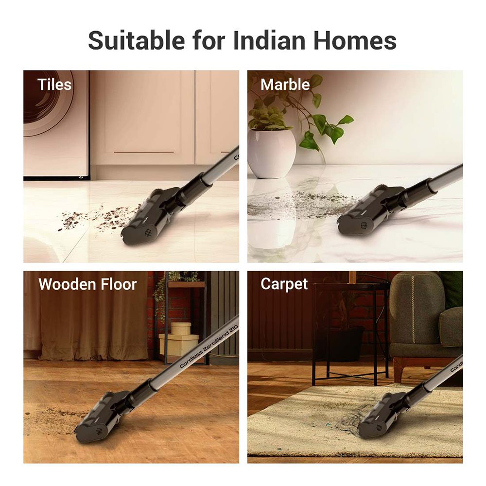 EUREKA FORBES ZeroBend Z10 350W Cordless Dry Vacuum Cleaner with Cyclonic Technology (3-in-1 Motorised Floor Brush, Silver & Dark Grey) EUREKA FORBES ZeroBend Z10 350W Cordless Dry Vacuum Cleaner with Cyclonic Technology (3-in-1 Motorised Floor Brush, Silver & Dark Grey)_8