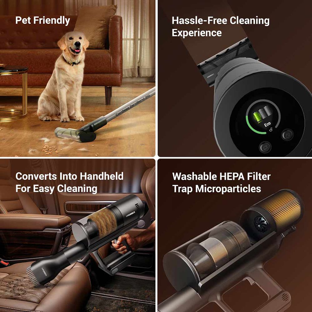 EUREKA FORBES ZeroBend Z10 350W Cordless Dry Vacuum Cleaner with Cyclonic Technology (3-in-1 Motorised Floor Brush, Silver & Dark Grey) EUREKA FORBES ZeroBend Z10 350W Cordless Dry Vacuum Cleaner with Cyclonic Technology (3-in-1 Motorised Floor Brush, Silver & Dark Grey)_10
