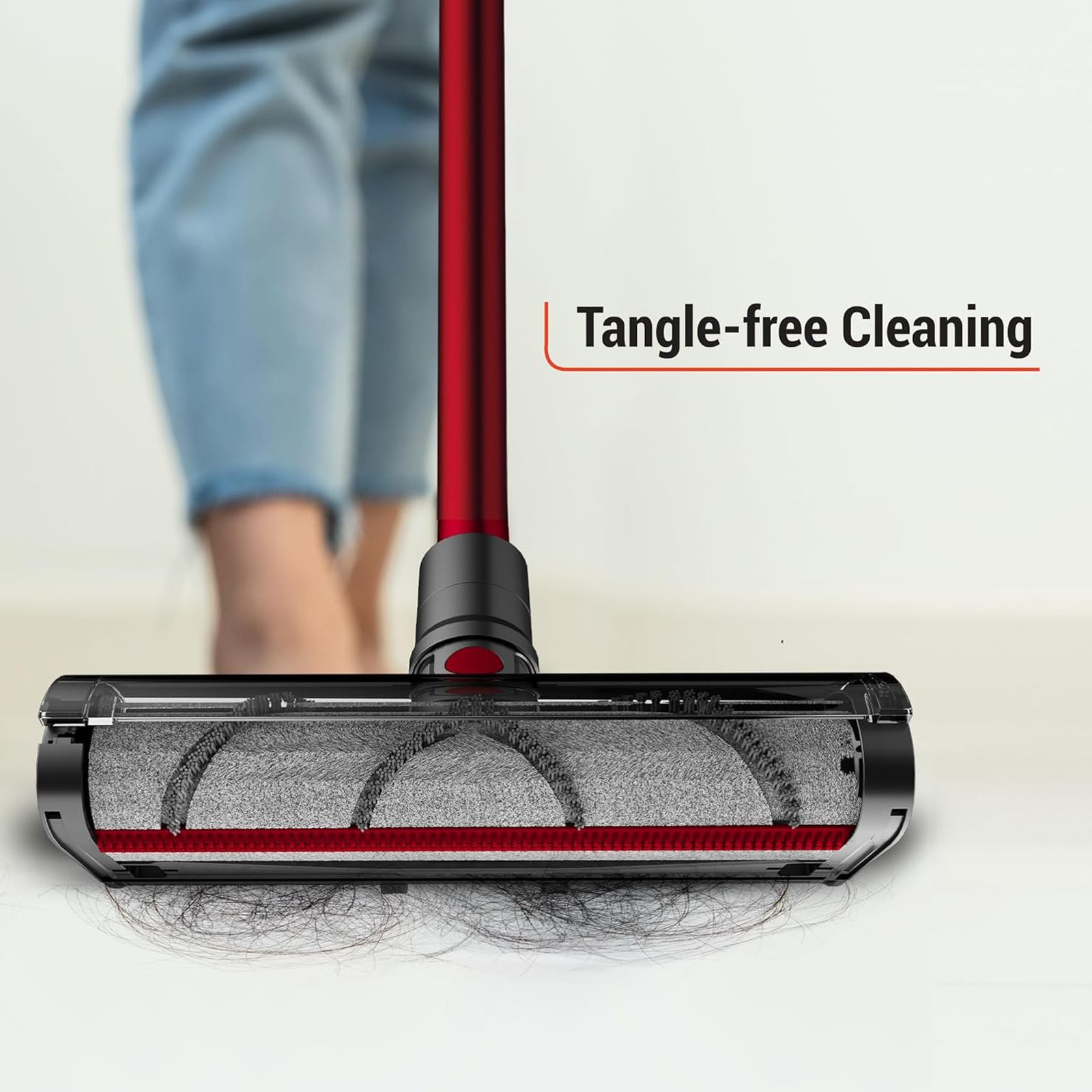 EUREKA FORBES ZeroBend Z15 450W Cordless Dry Vacuum Cleaner with Cyclonic Technology (3-in-1 Motorised Floor Brush, Red & Dark Grey)_7