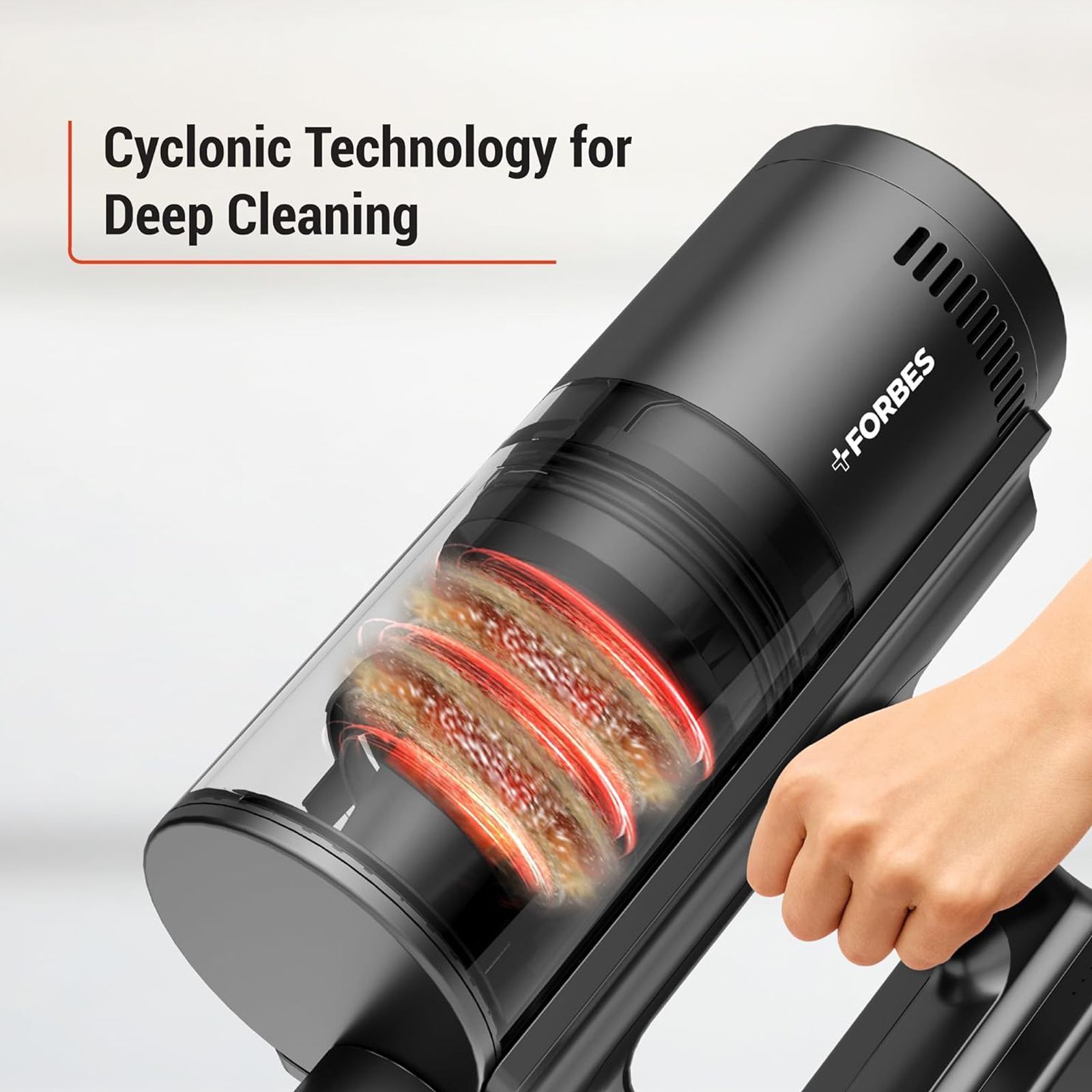 EUREKA FORBES ZeroBend Z21 550W Cordless Dry Vacuum Cleaner with Cyclonic Technology (3-in-1 Motorised Floor Brush, Dark Grey)_4