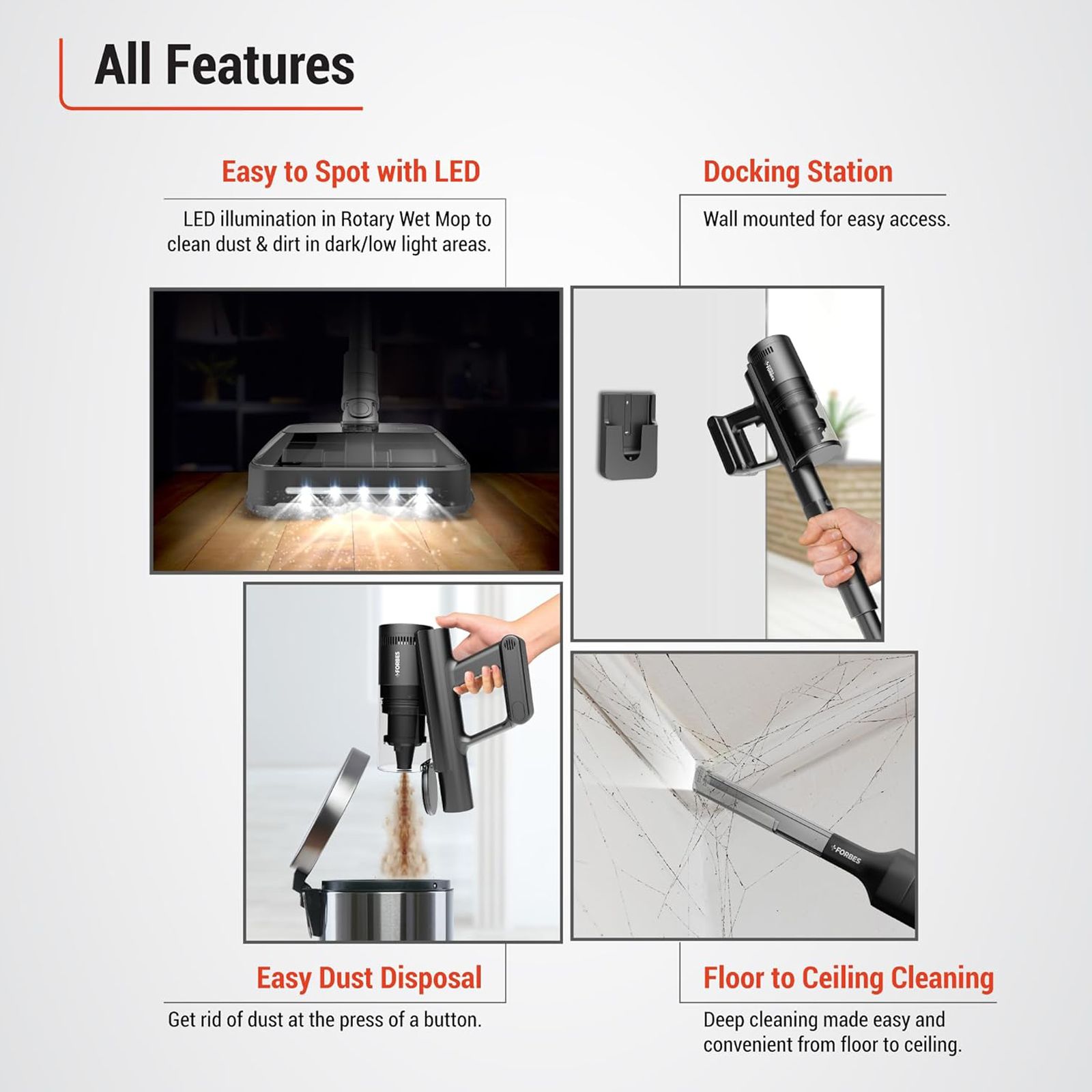 EUREKA FORBES ZeroBend Z21WM 550W Cordless Wet & Dry Vacuum Cleaner with Cyclonic Technology (3-in-1 Motorised Floor Brush, Dark Grey)_7
