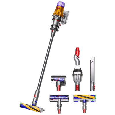 dyson V12 Detect Slim Absolute 150W Cordless Dry Vacuum Cleaner with Laser & Dust Detect Technology (Scientific Proof, Yellow & Nickel)