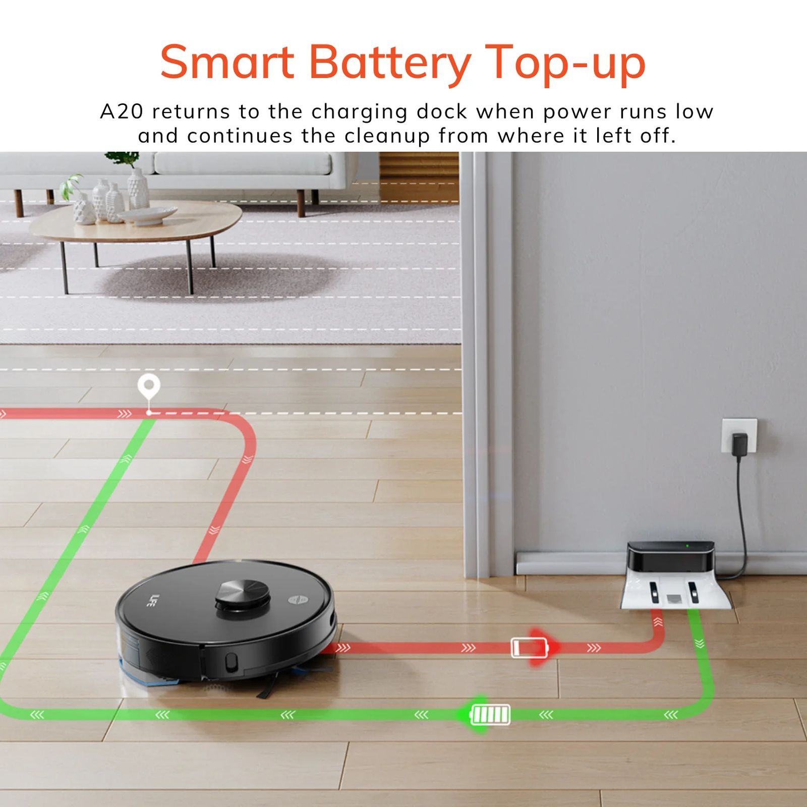 ILIFE A20 Robotic Vacuum Cleaner & Mop with Wi-Fi Connectivity (Alexa & Google Assistant, Black) ILIFE A20 Robotic Vacuum Cleaner & Mop with Wi-Fi Connectivity (Alexa & Google Assistant, Black)_6