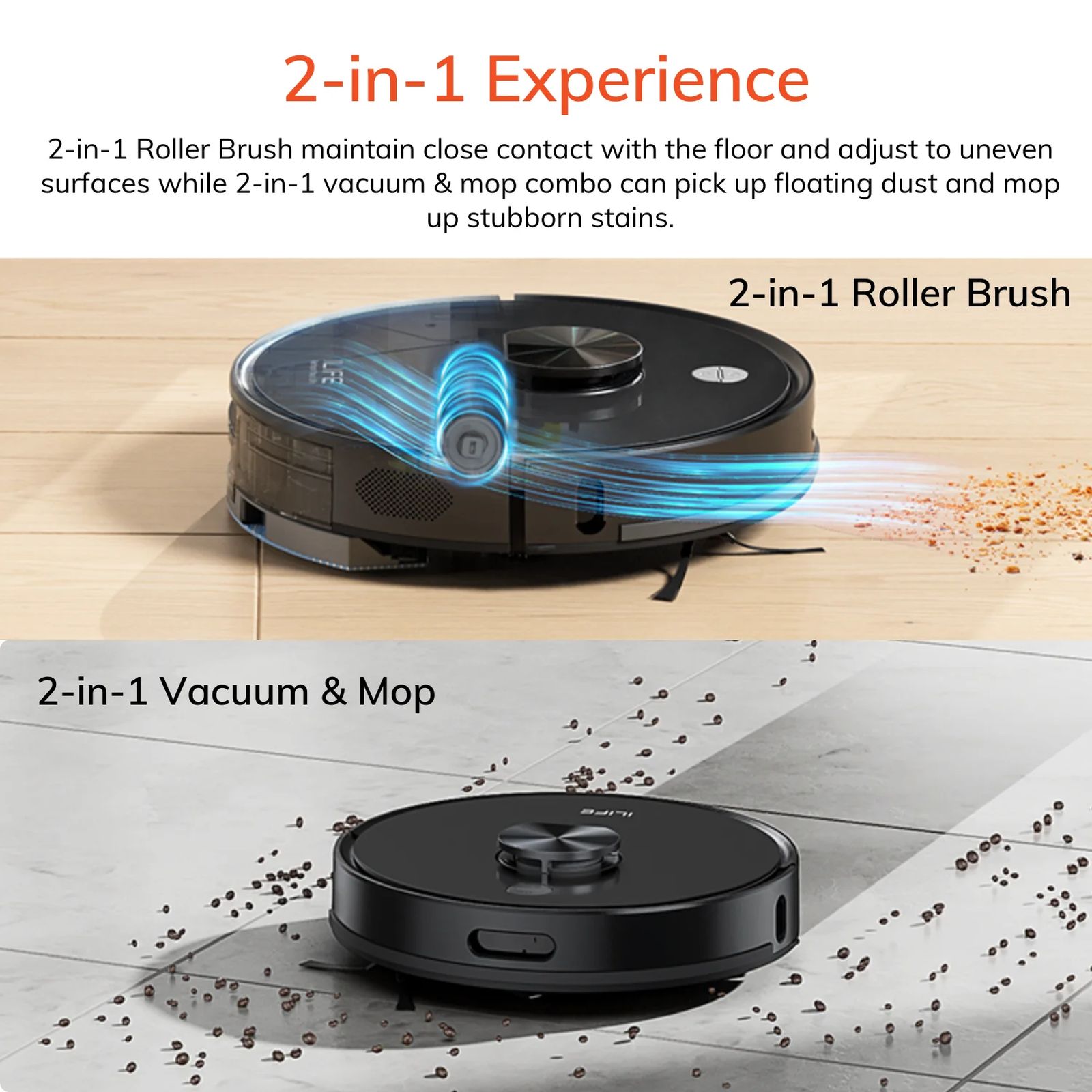 ILIFE A20 Robotic Vacuum Cleaner & Mop with Wi-Fi Connectivity (Alexa & Google Assistant, Black) ILIFE A20 Robotic Vacuum Cleaner & Mop with Wi-Fi Connectivity (Alexa & Google Assistant, Black)_8