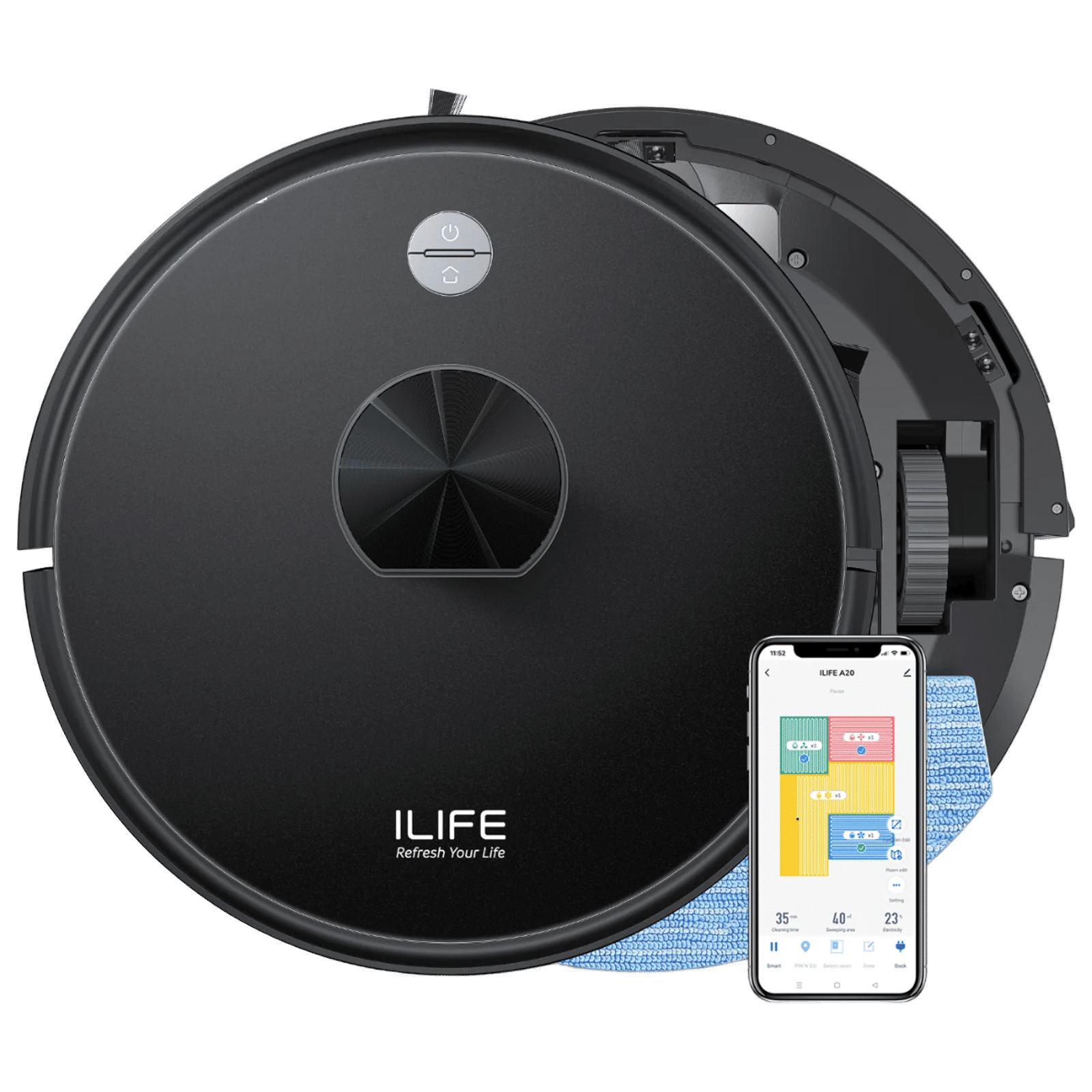 ILIFE A20 Robotic Vacuum Cleaner & Mop with Wi-Fi Connectivity (Alexa & Google Assistant, Black) ILIFE A20 Robotic Vacuum Cleaner & Mop with Wi-Fi Connectivity (Alexa & Google Assistant, Black)_1