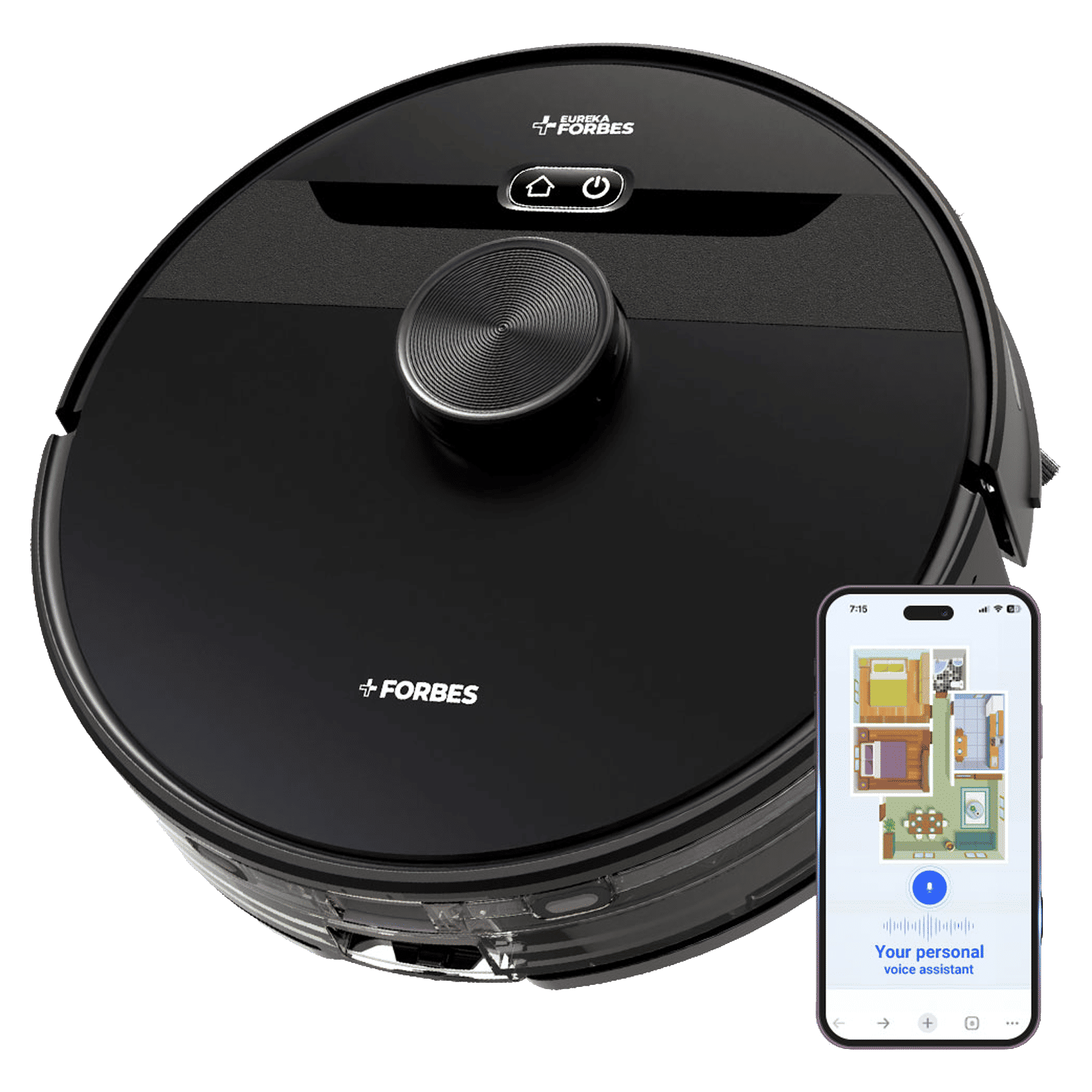 EUREKA FORBES SMARTCLEAN Robotic Vacuum Cleaner & Mop with Auto Recharging Station (Smart Voice control, Black)_1
