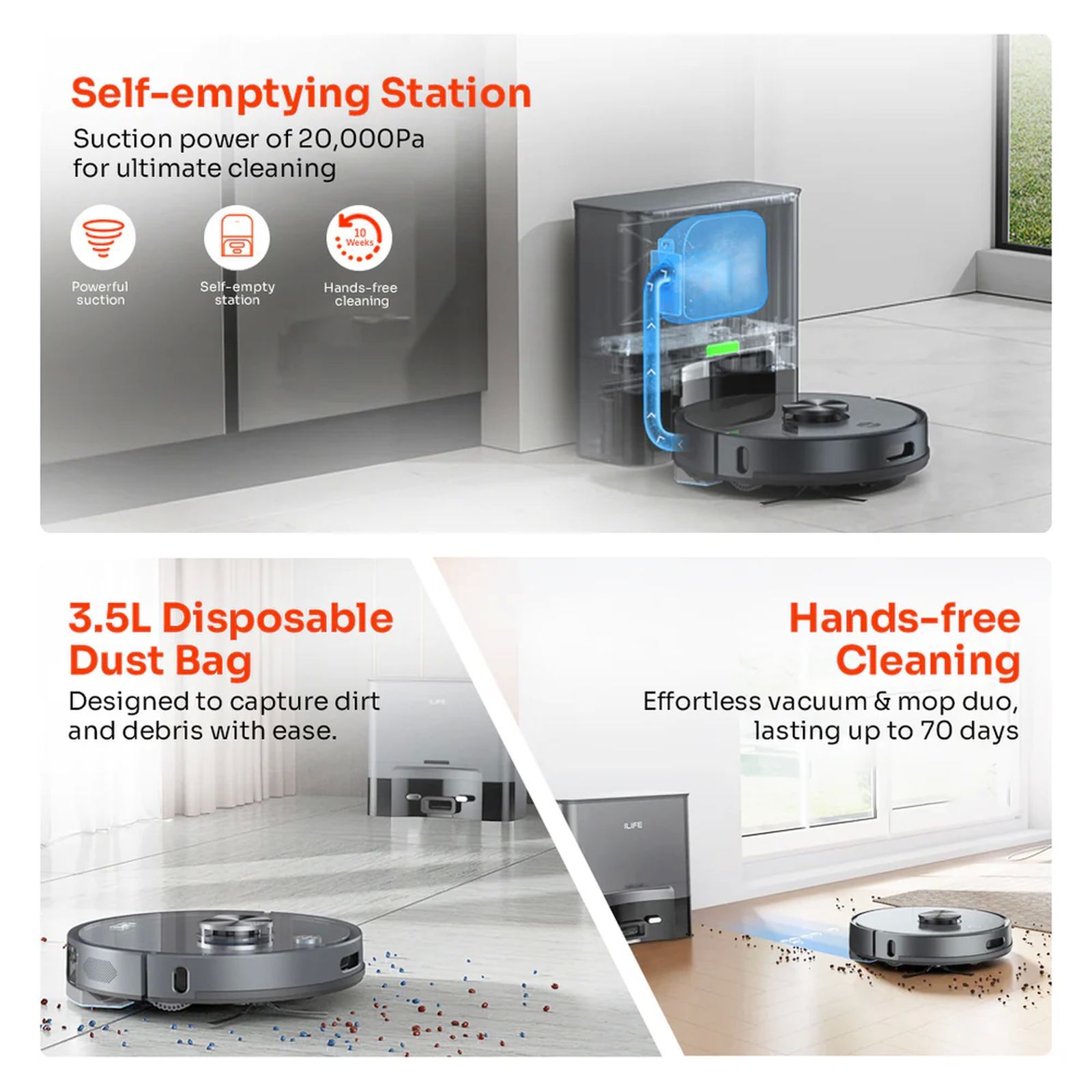ILIFE T20s Pro Robotic Vacuum Cleaner & Mop with Advanced LiDAR Navigation (5200 mAh Battery, Space Gray) ILIFE T20s Pro Robotic Vacuum Cleaner & Mop with Advanced LiDAR Navigation (5200 mAh Battery, Space Gray)_5