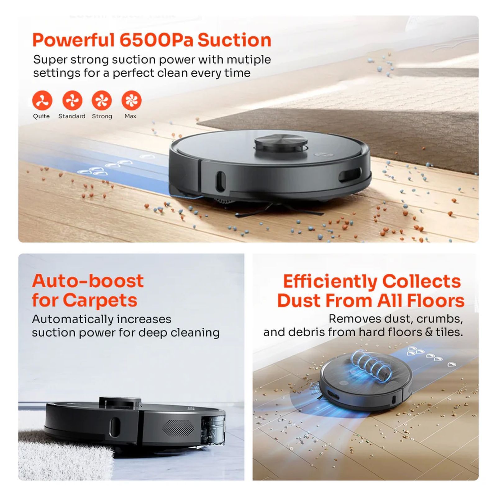 ILIFE T20s Pro Robotic Vacuum Cleaner & Mop with Advanced LiDAR Navigation (5200 mAh Battery, Space Gray) ILIFE T20s Pro Robotic Vacuum Cleaner & Mop with Advanced LiDAR Navigation (5200 mAh Battery, Space Gray)_6
