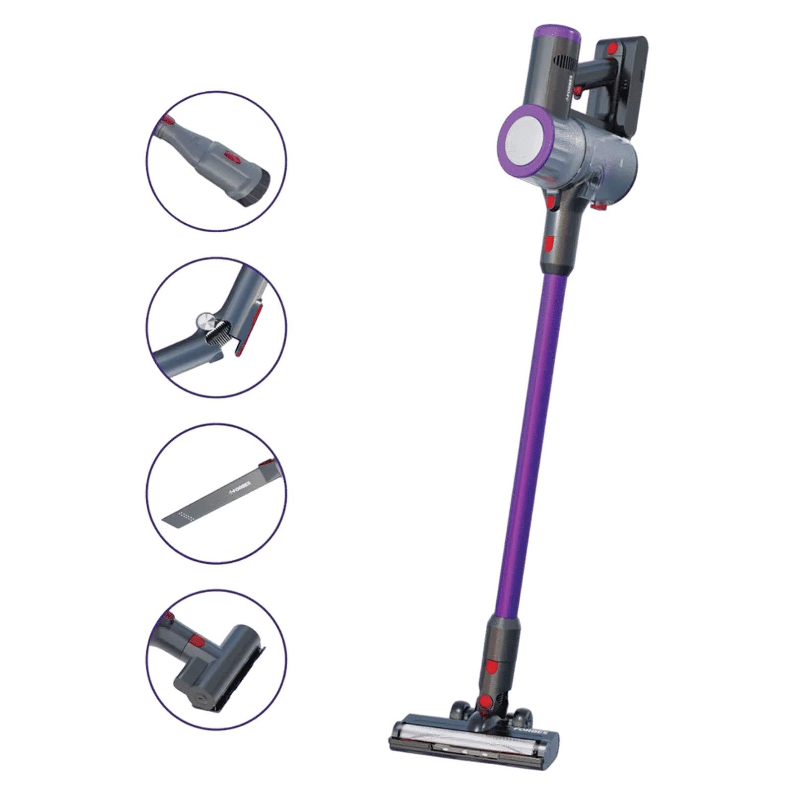 EUREKA FORBES Kordfree K22 220W Cordless Dry Vacuum Cleaner with Powerful Cyclonic Technology (50 Minutes Runtime, Purple) EUREKA FORBES Kordfree K22 220W Cordless Dry Vacuum Cleaner with Powerful Cyclonic Technology (50 Minutes Runtime, Purple)_1