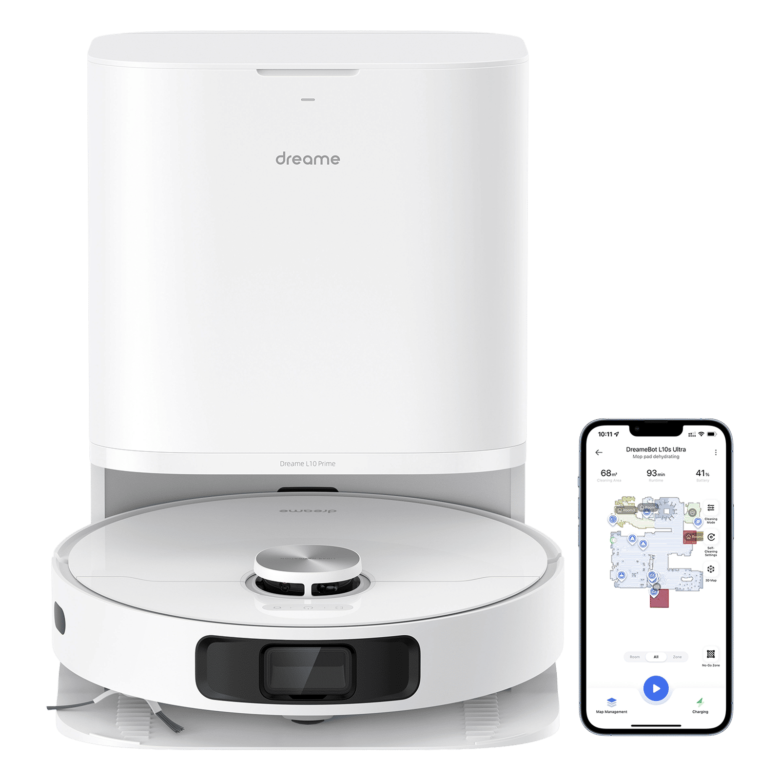 DREAME L10 Prime Robotic Vacuum Cleaner & Mop with LiDAR Navigation (Mop Self Cleaning, White)_1
