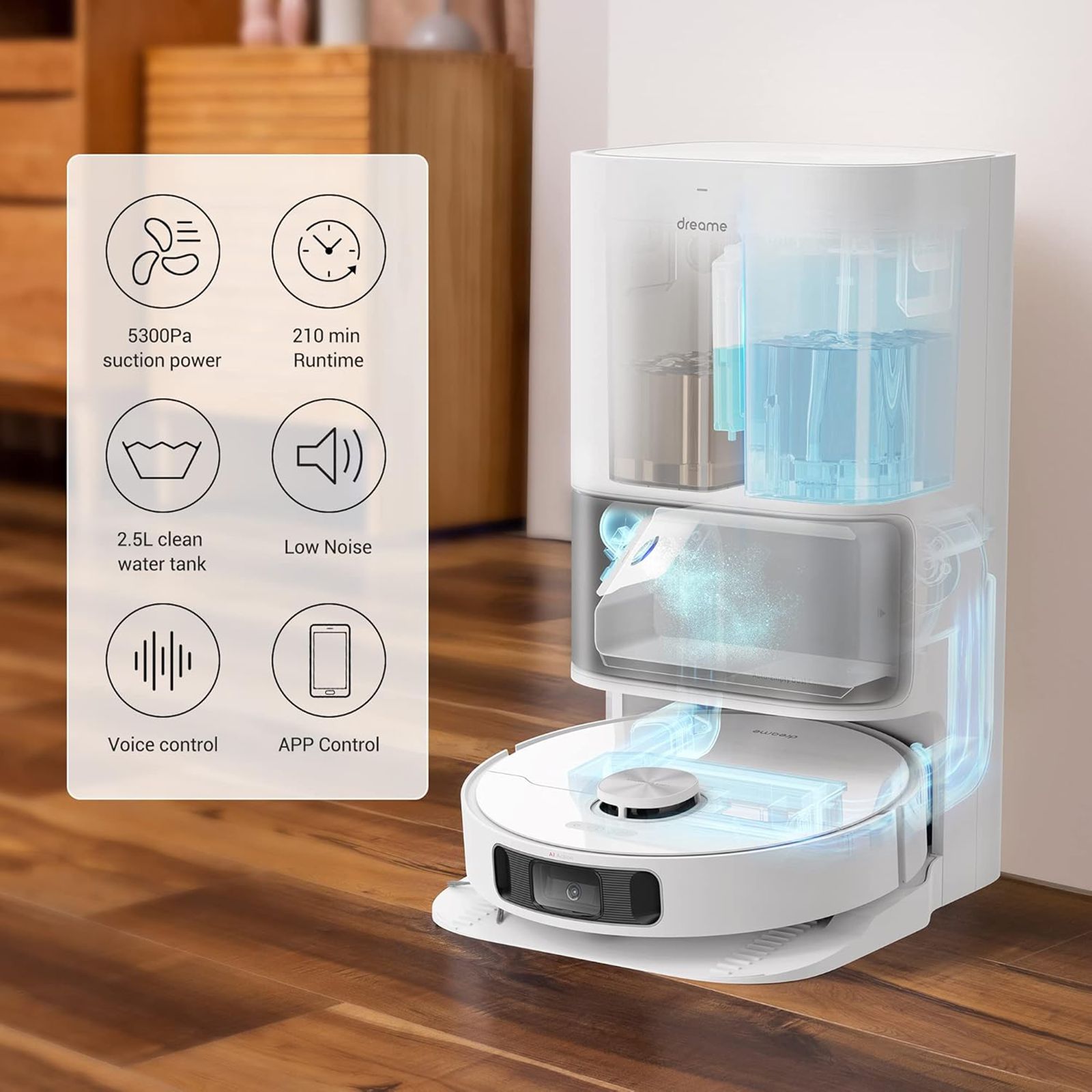 DREAME L10s Ultra Robotic Vacuum Cleaner & Mop with Self Emptying (AI Obstacle Detection, White)_21