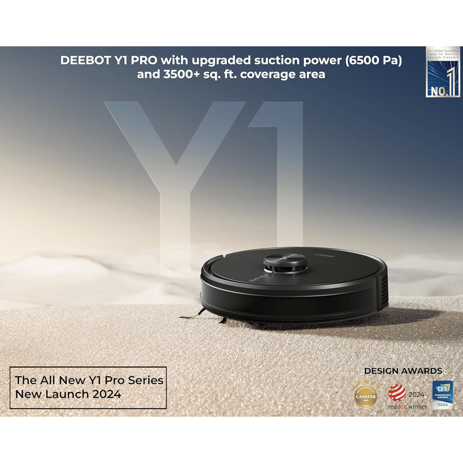 ECOVACS Deebot Y1 Pro Robotic Vacuum Cleaner & Mop with Wi-Fi Connectivity (5200 mAh Battery, Black)_4