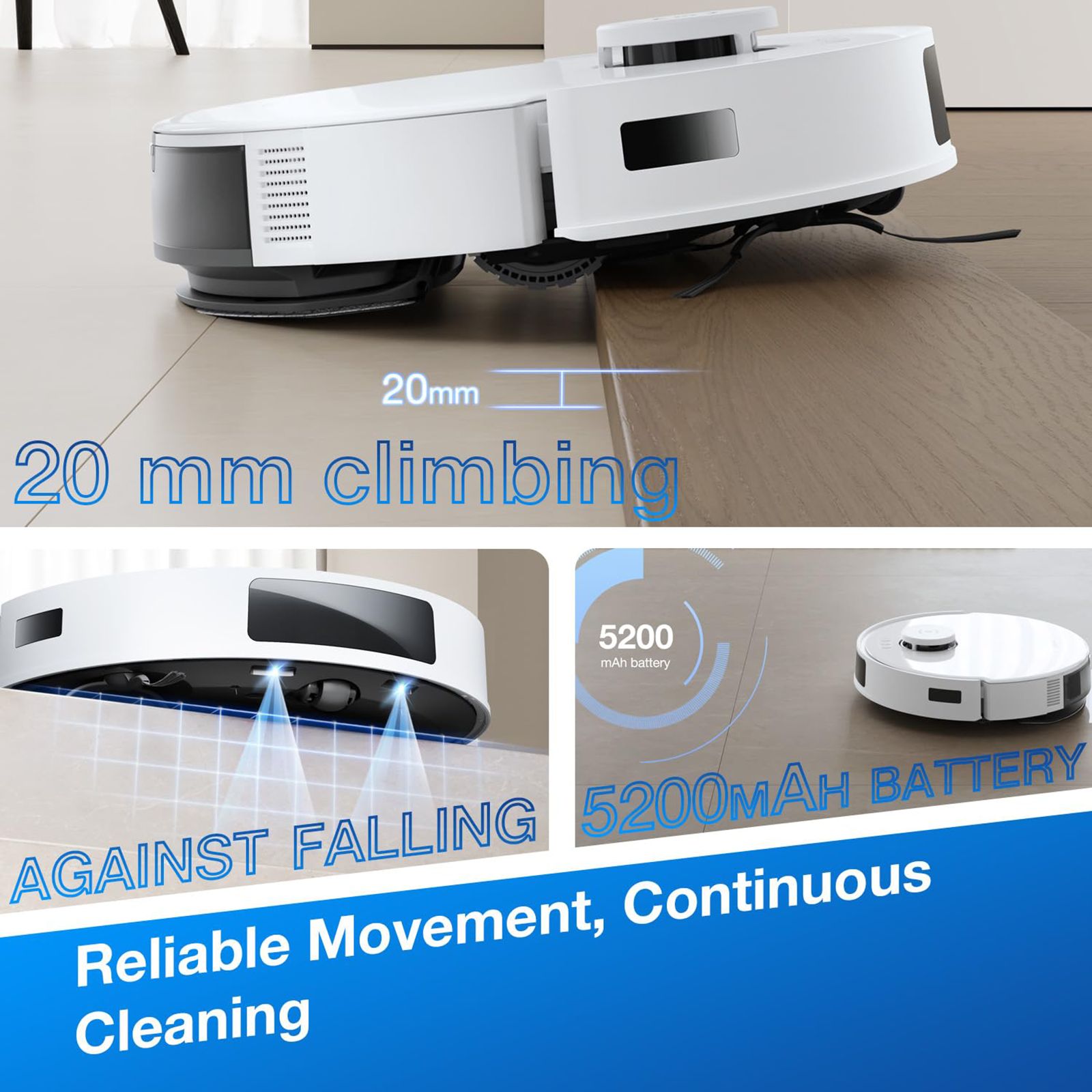 ECOVACS Deebot N20 Pro Robotic Vacuum Cleaner & Mop with ZeroTangle Anti Tangle Technology (OZMO Pro 2.0 Vibrating Mopping System, White)_10