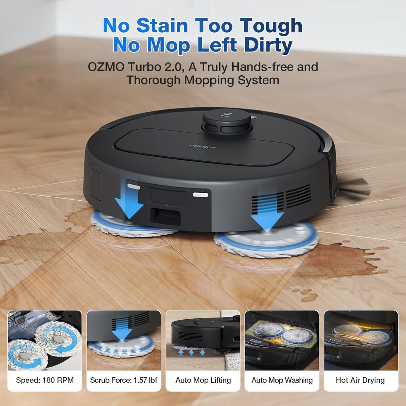 ECOVACS Deebot N30 Pro Omni Robotic Vacuum Cleaner & Mop with ZeroTangle 2.0 Technology (TrueMapping 2.0, Black) ECOVACS Deebot N30 Pro Omni Robotic Vacuum Cleaner & Mop with ZeroTangle 2.0 Technology (TrueMapping 2.0, Black)_10