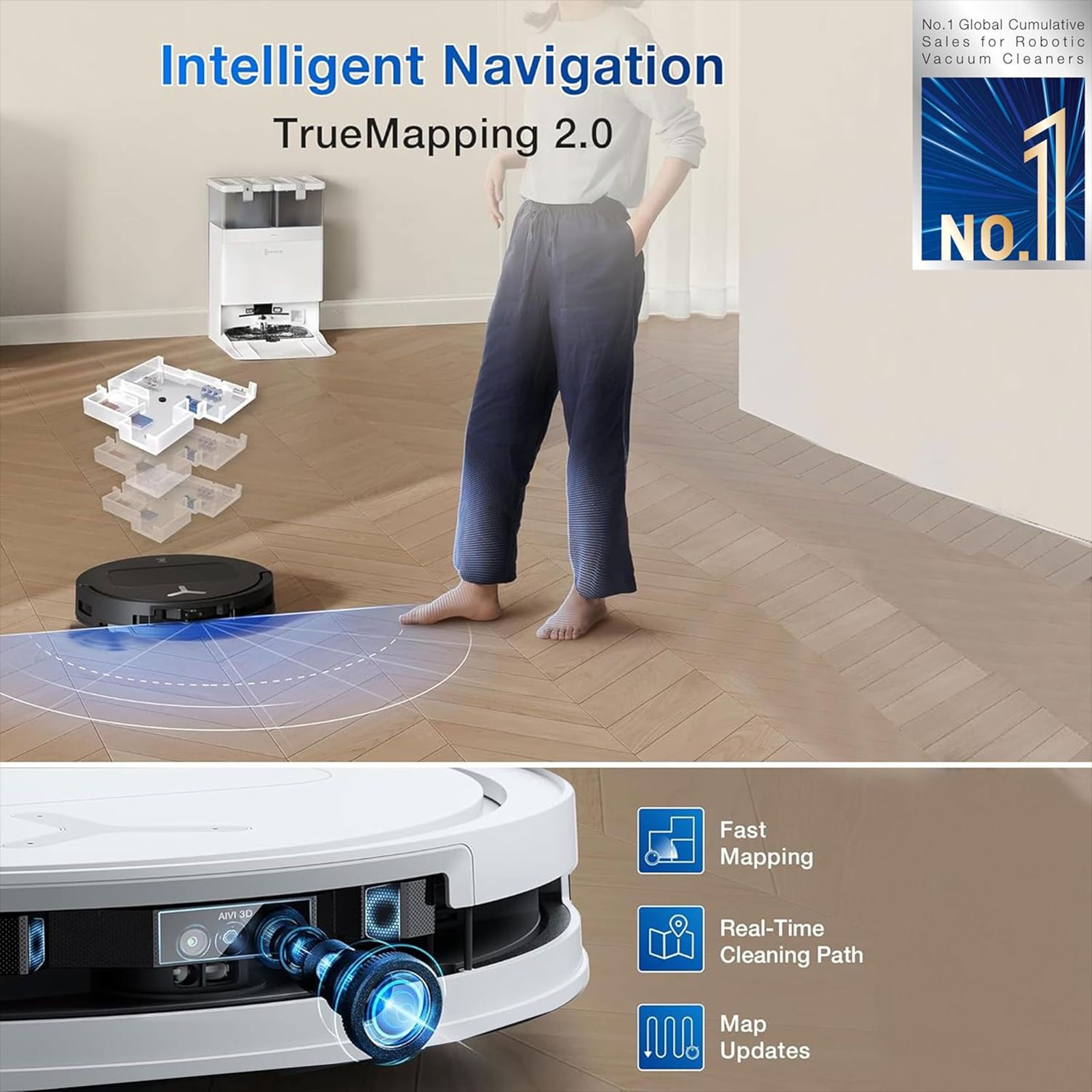 ECOVACS Deebot T50 Pro Omni Robotic Vacuum Cleaner & Mop with ZeroTangle 2.0 Technology (TruEdge 2.0, Black) ECOVACS Deebot T50 Pro Omni Robotic Vacuum Cleaner & Mop with ZeroTangle 2.0 Technology (TruEdge 2.0, Black)_7