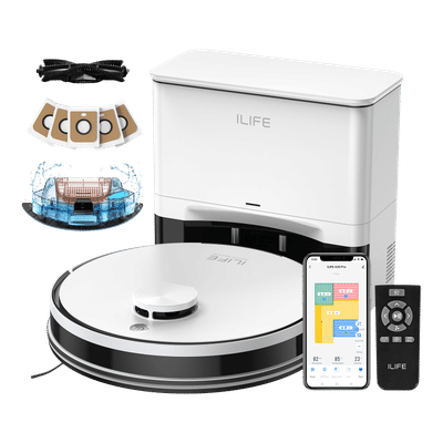 ILIFE A30 Pro Robotic Vacuum Cleaner & Mop with Self-Empty Station (Alexa & Google Assistant, White)
