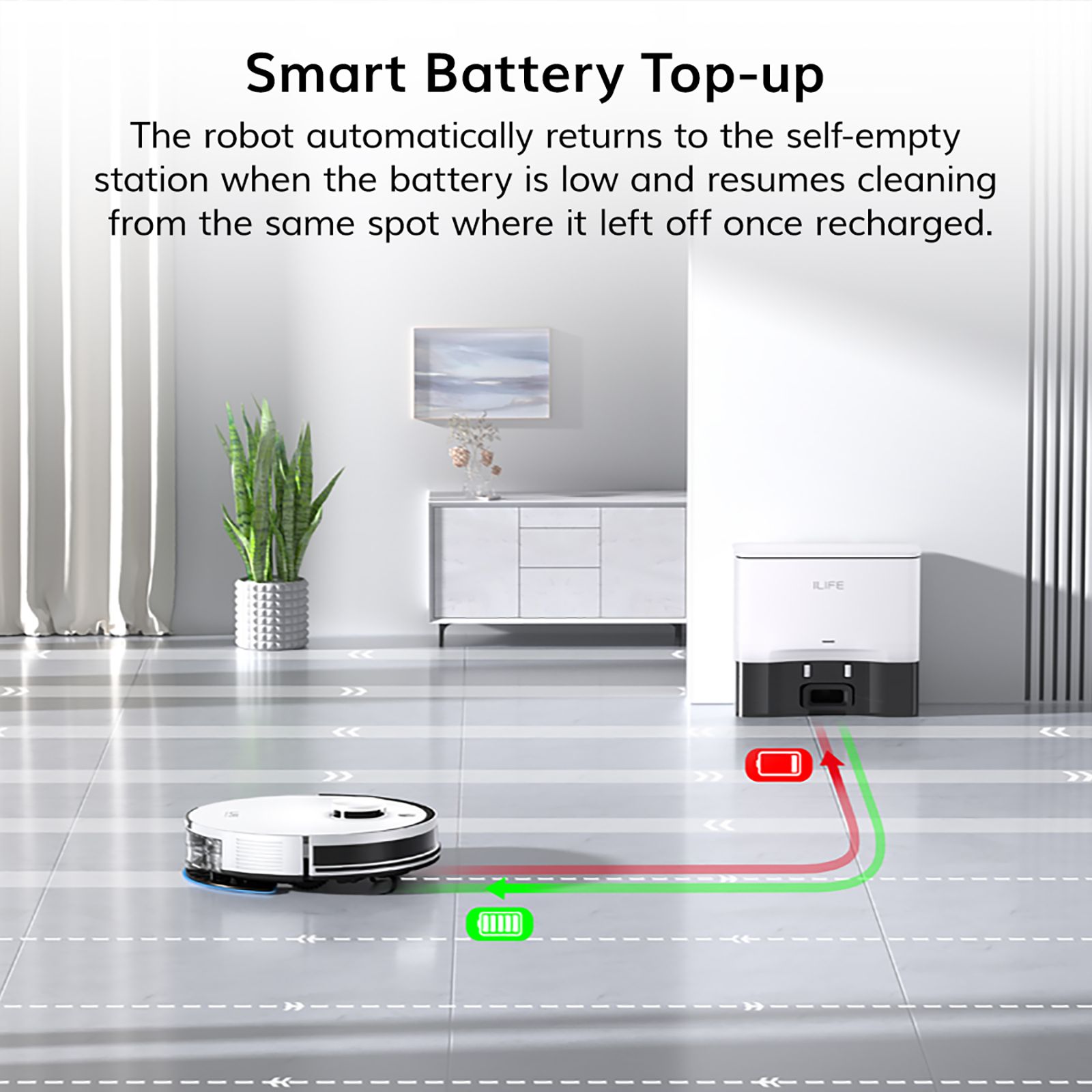 ILIFE A30 Pro Robotic Vacuum Cleaner & Mop with Self-Empty Station (Alexa & Google Assistant, White) ILIFE A30 Pro Robotic Vacuum Cleaner & Mop with Self-Empty Station (Alexa & Google Assistant, White)_6