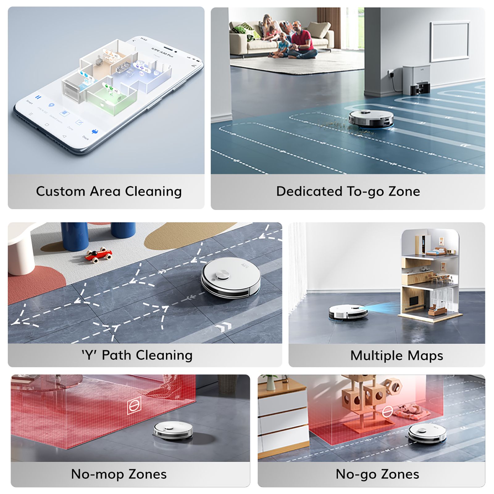 ILIFE A30 Pro Robotic Vacuum Cleaner & Mop with Self-Empty Station (Alexa & Google Assistant, White) ILIFE A30 Pro Robotic Vacuum Cleaner & Mop with Self-Empty Station (Alexa & Google Assistant, White)_9