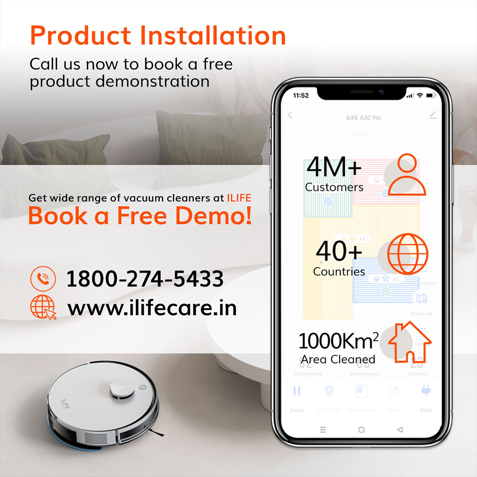 ILIFE A30 Pro Robotic Vacuum Cleaner & Mop with Self-Empty Station (Alexa & Google Assistant, White) ILIFE A30 Pro Robotic Vacuum Cleaner & Mop with Self-Empty Station (Alexa & Google Assistant, White)_12