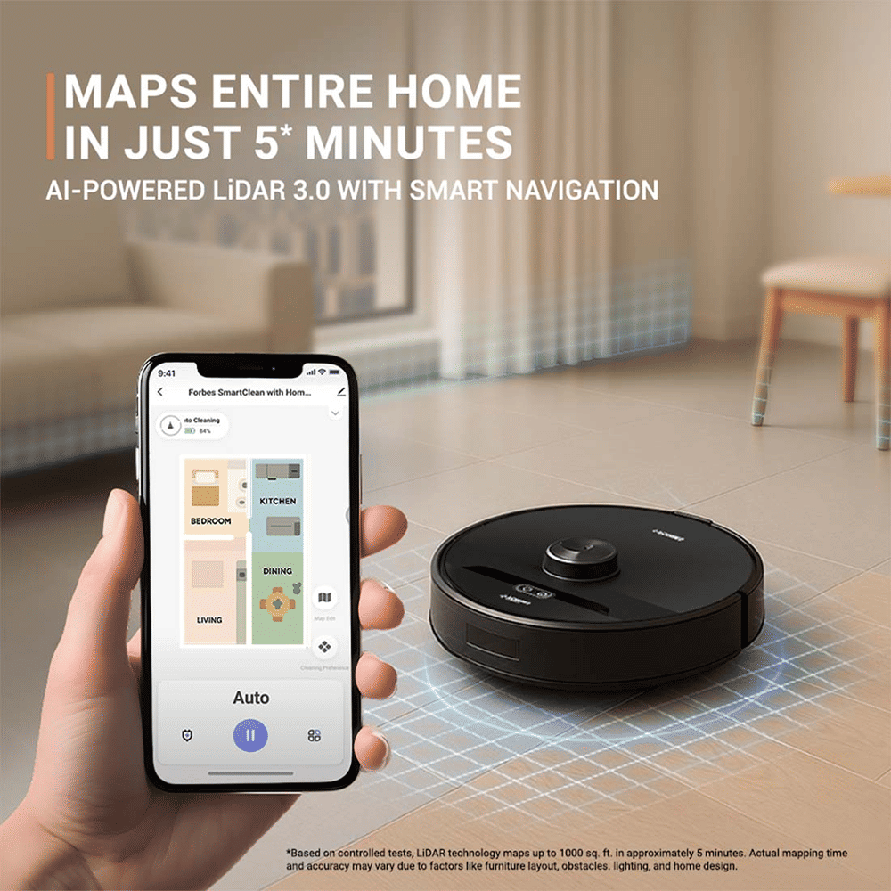 EUREKA FORBES Smartclean S2 Robotic Vacuum Cleaner & Mop with 3S Mopping Technology (AI-Powered LiDAR 3.0, Black) EUREKA FORBES Smartclean S2 Robotic Vacuum Cleaner & Mop with 3S Mopping Technology (AI-Powered LiDAR 3.0, Black)_8