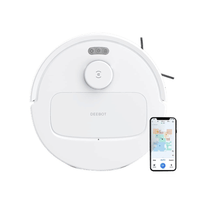 Ecovacs DEEBOT N30 Robotic Vacuum Cleaner & Mop with Advanced True-Mapping Navigation (ZeroTangle Technology 2.0, White)