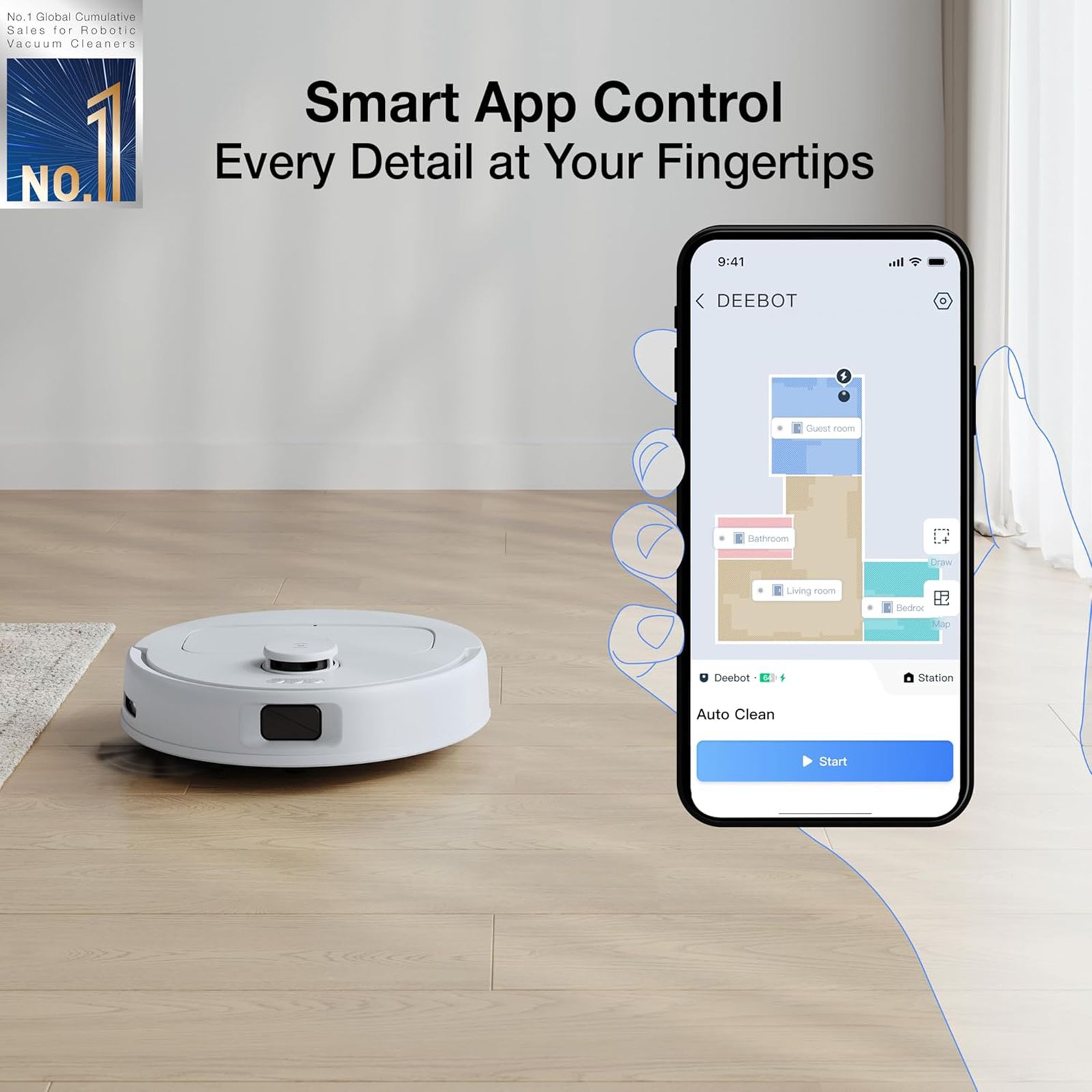 Ecovacs DEEBOT N30 Robotic Vacuum Cleaner & Mop with Advanced True-Mapping Navigation (ZeroTangle Technology 2.0, White)_9
