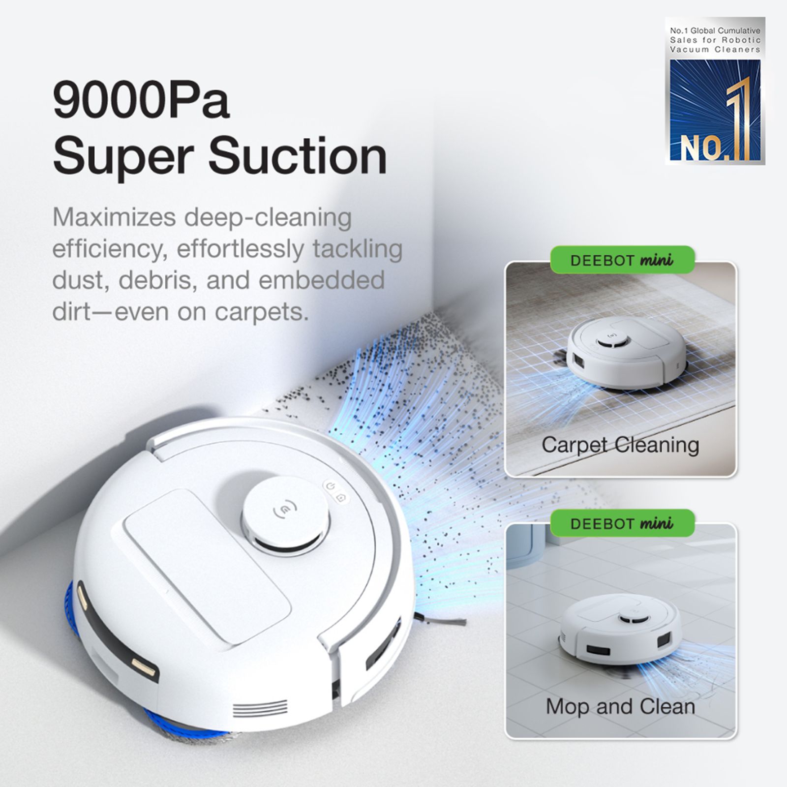 Ecovacs DEEBOT mini Robotic Vacuum Cleaner & Mop with Auto Empty Station (ZeroTangle 2.0, White) Ecovacs DEEBOT mini Robotic Vacuum Cleaner & Mop with Auto Empty Station (ZeroTangle 2.0, White)_6