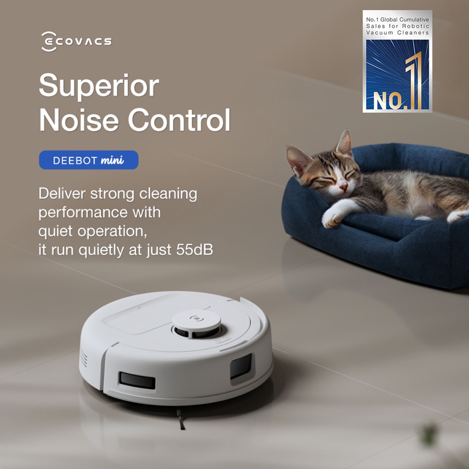 Ecovacs DEEBOT mini Robotic Vacuum Cleaner & Mop with Auto Empty Station (ZeroTangle 2.0, White) Ecovacs DEEBOT mini Robotic Vacuum Cleaner & Mop with Auto Empty Station (ZeroTangle 2.0, White)_7