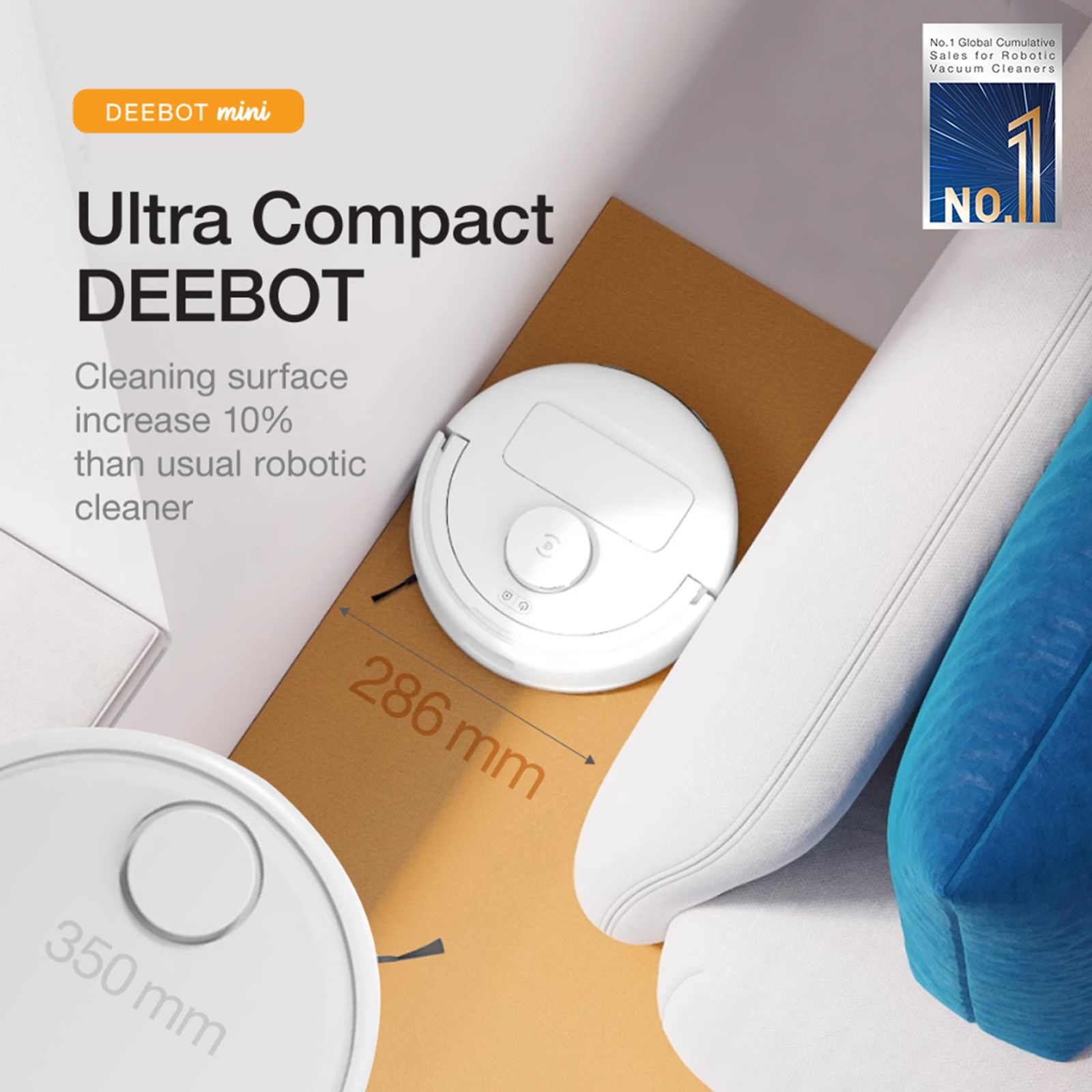 Ecovacs DEEBOT mini Robotic Vacuum Cleaner & Mop with Auto Empty Station (ZeroTangle 2.0, White) Ecovacs DEEBOT mini Robotic Vacuum Cleaner & Mop with Auto Empty Station (ZeroTangle 2.0, White)_8
