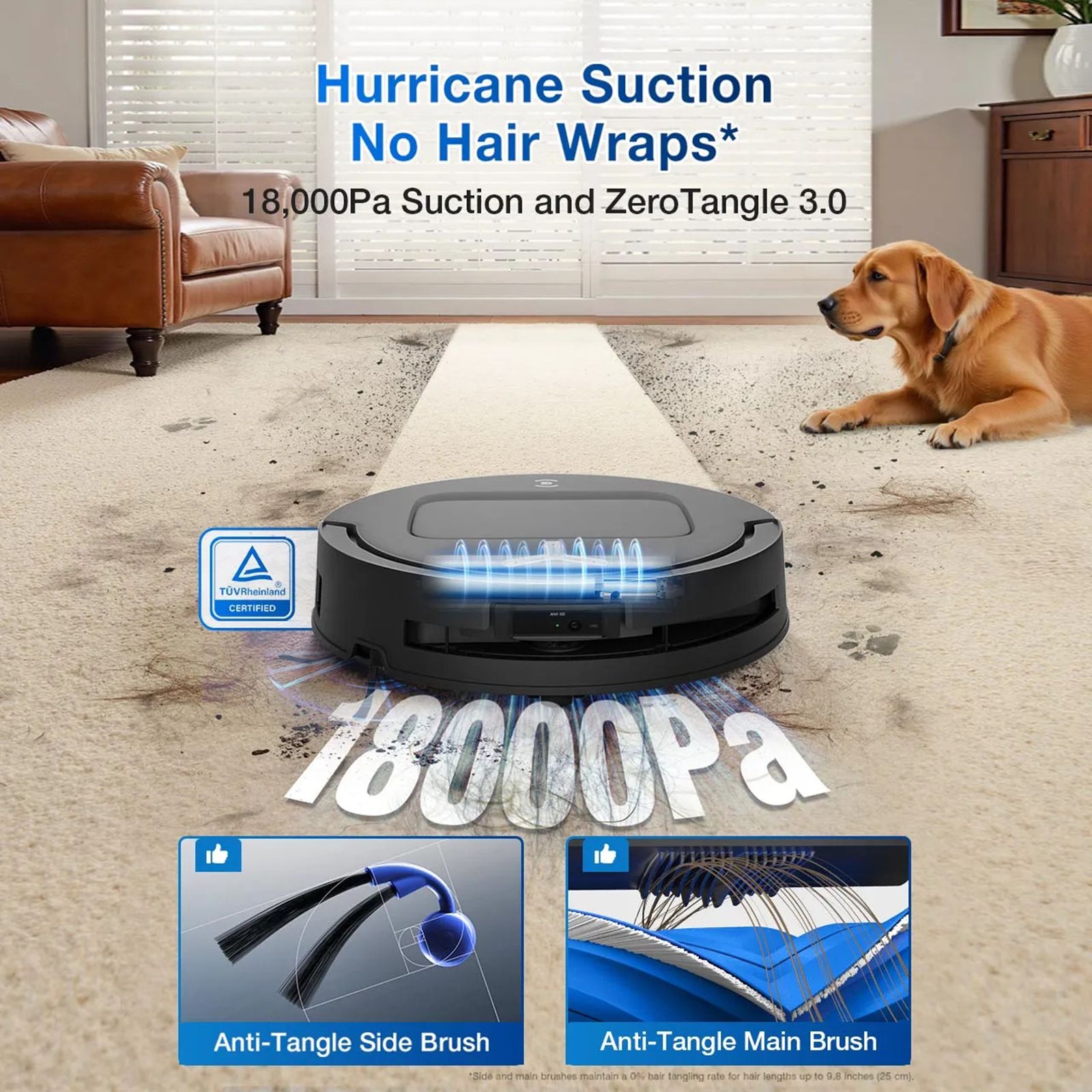 Ecovacs T80 Pro Omni Robotic Vacuum Cleaner & Mop with ZeroTangle 3.0 Technology (Station Self-Cleaning, Black) Ecovacs T80 Pro Omni Robotic Vacuum Cleaner & Mop with ZeroTangle 3.0 Technology (Station Self-Cleaning, Black)_4