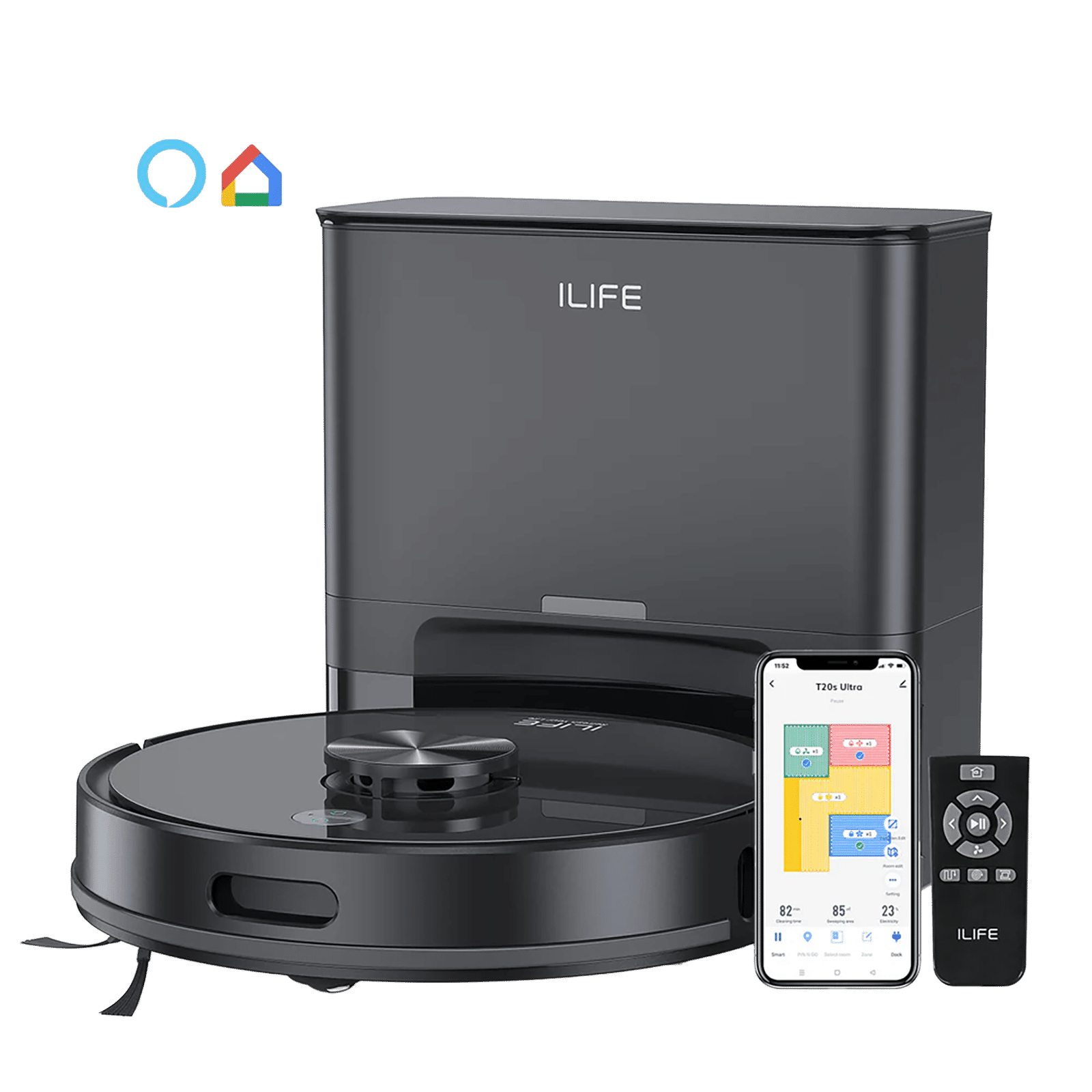 ILIFE T20s Ultra Robotic Vacuum Cleaner & Mop with Upgraded LiDAR Navigation Technology (Multi Floor Mapping, Black) ILIFE T20s Ultra Robotic Vacuum Cleaner & Mop with Upgraded LiDAR Navigation Technology (Multi Floor Mapping, Black)_1