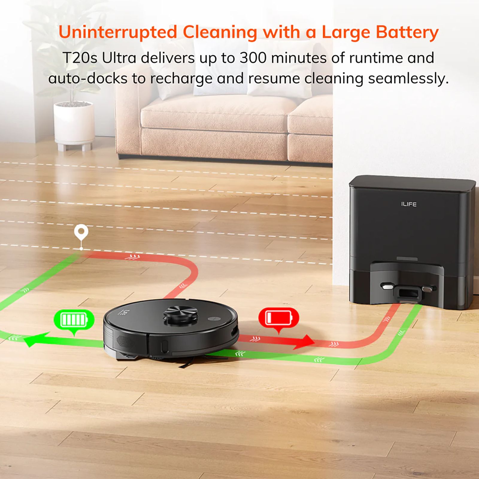 ILIFE T20s Ultra Robotic Vacuum Cleaner & Mop with Upgraded LiDAR Navigation Technology (Multi Floor Mapping, Black) ILIFE T20s Ultra Robotic Vacuum Cleaner & Mop with Upgraded LiDAR Navigation Technology (Multi Floor Mapping, Black)_9