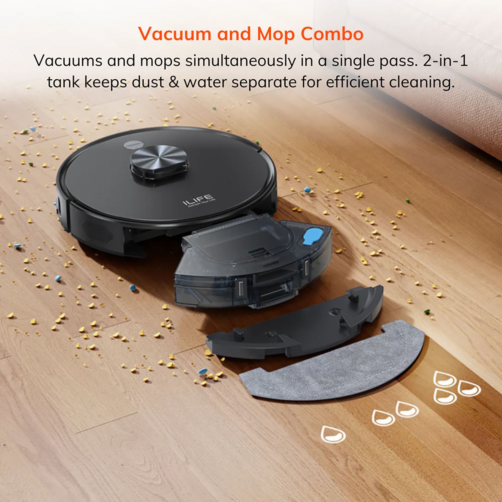 ILIFE T20s Ultra Robotic Vacuum Cleaner & Mop with Upgraded LiDAR Navigation Technology (Multi Floor Mapping, Black) ILIFE T20s Ultra Robotic Vacuum Cleaner & Mop with Upgraded LiDAR Navigation Technology (Multi Floor Mapping, Black)_7