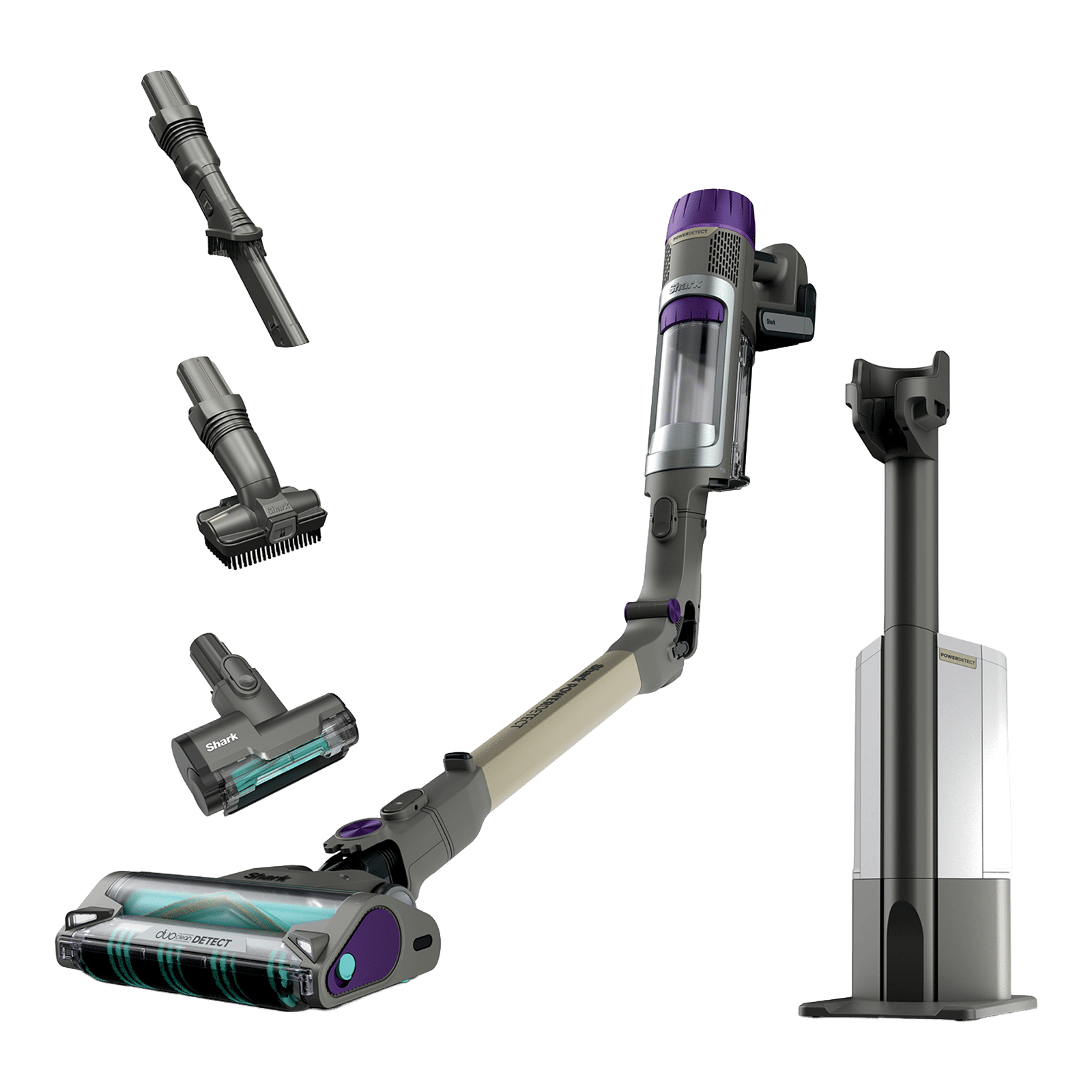 Shark Primus AED 380W Cordless Dry Vacuum Cleaner with Auto-Empty System (MultiFLEX Wand, Gray & Gold)_1