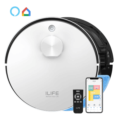 ILIFE A30 Robotic Vacuum Cleaner & Mop with Auto Dock Recharging (Multi-Floor Mapping, White)