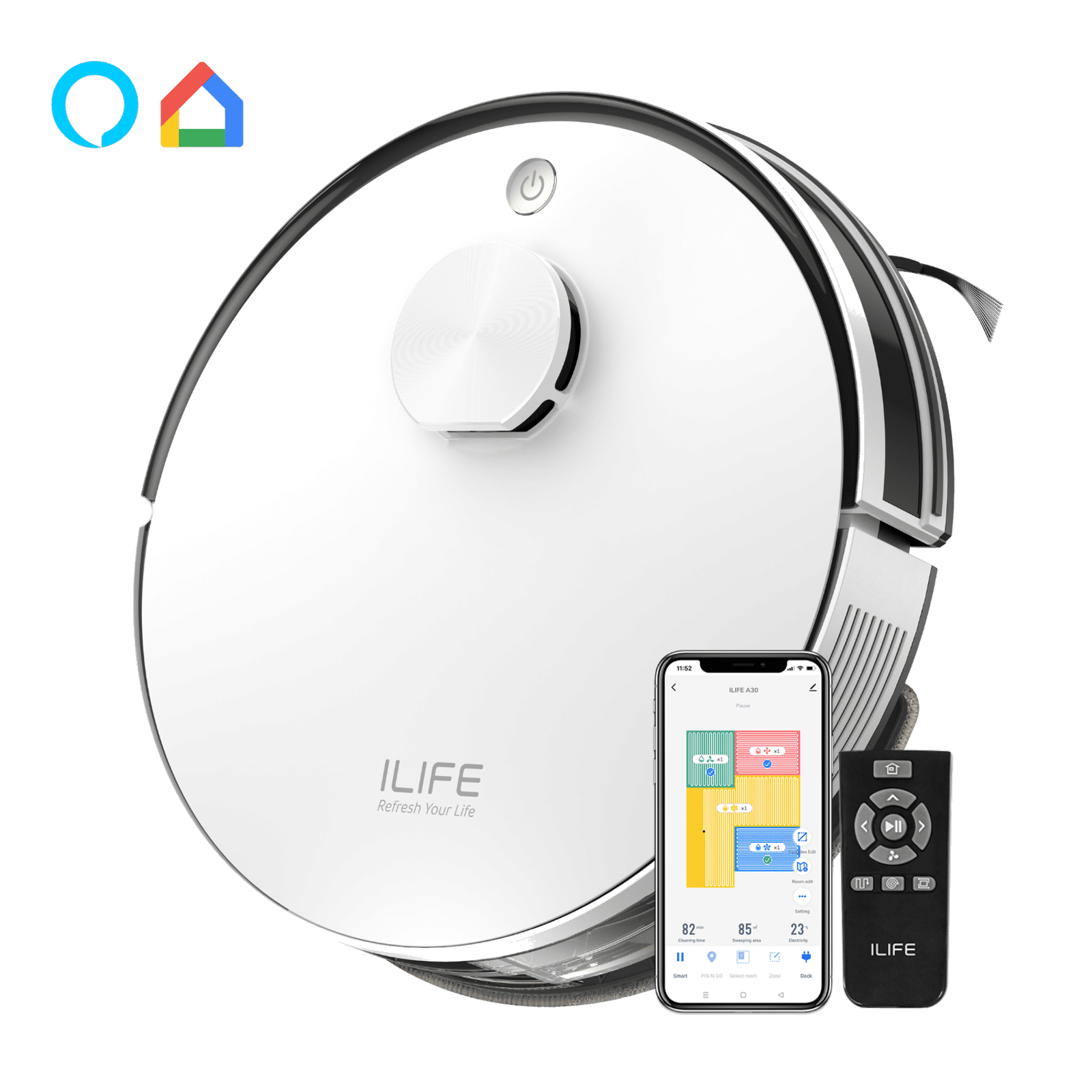 ILIFE A30 Robotic Vacuum Cleaner & Mop with Auto Dock Recharging (Multi-Floor Mapping, White) ILIFE A30 Robotic Vacuum Cleaner & Mop with Auto Dock Recharging (Multi-Floor Mapping, White)_2