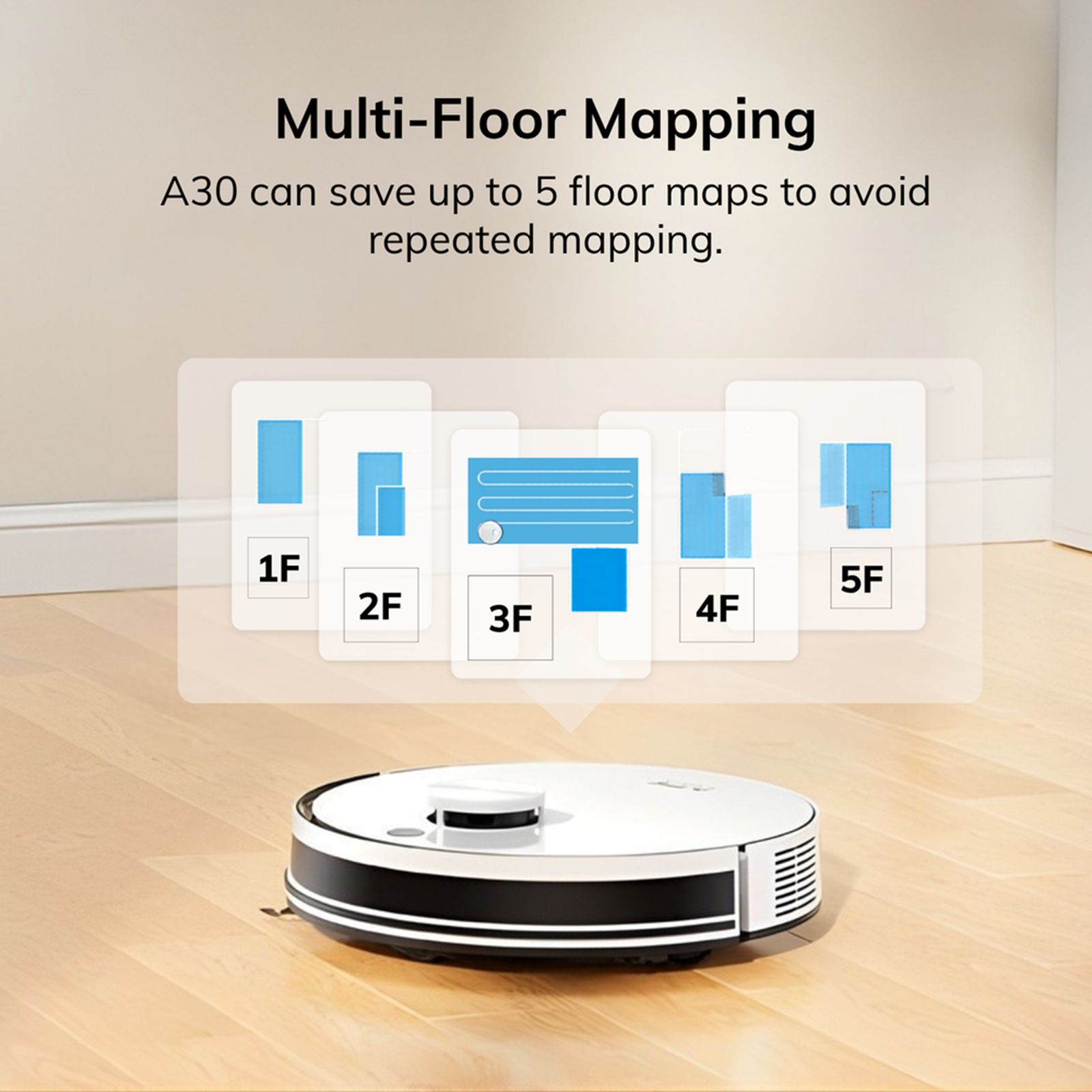 ILIFE A30 Robotic Vacuum Cleaner & Mop with Auto Dock Recharging (Multi-Floor Mapping, White) ILIFE A30 Robotic Vacuum Cleaner & Mop with Auto Dock Recharging (Multi-Floor Mapping, White)_4
