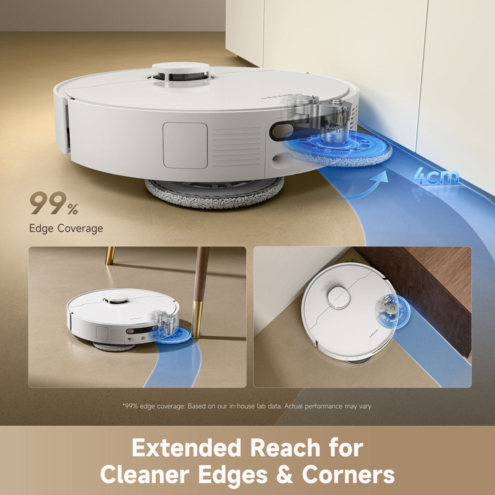 DREAME D30 Ultra Robotic Vacuum Cleaner & Mop with Intelligent Self-Cleaning Dock (MopExtend RoboSwing technology, White) DREAME D30 Ultra Robotic Vacuum Cleaner & Mop with Intelligent Self-Cleaning Dock (MopExtend RoboSwing technology, White)_4