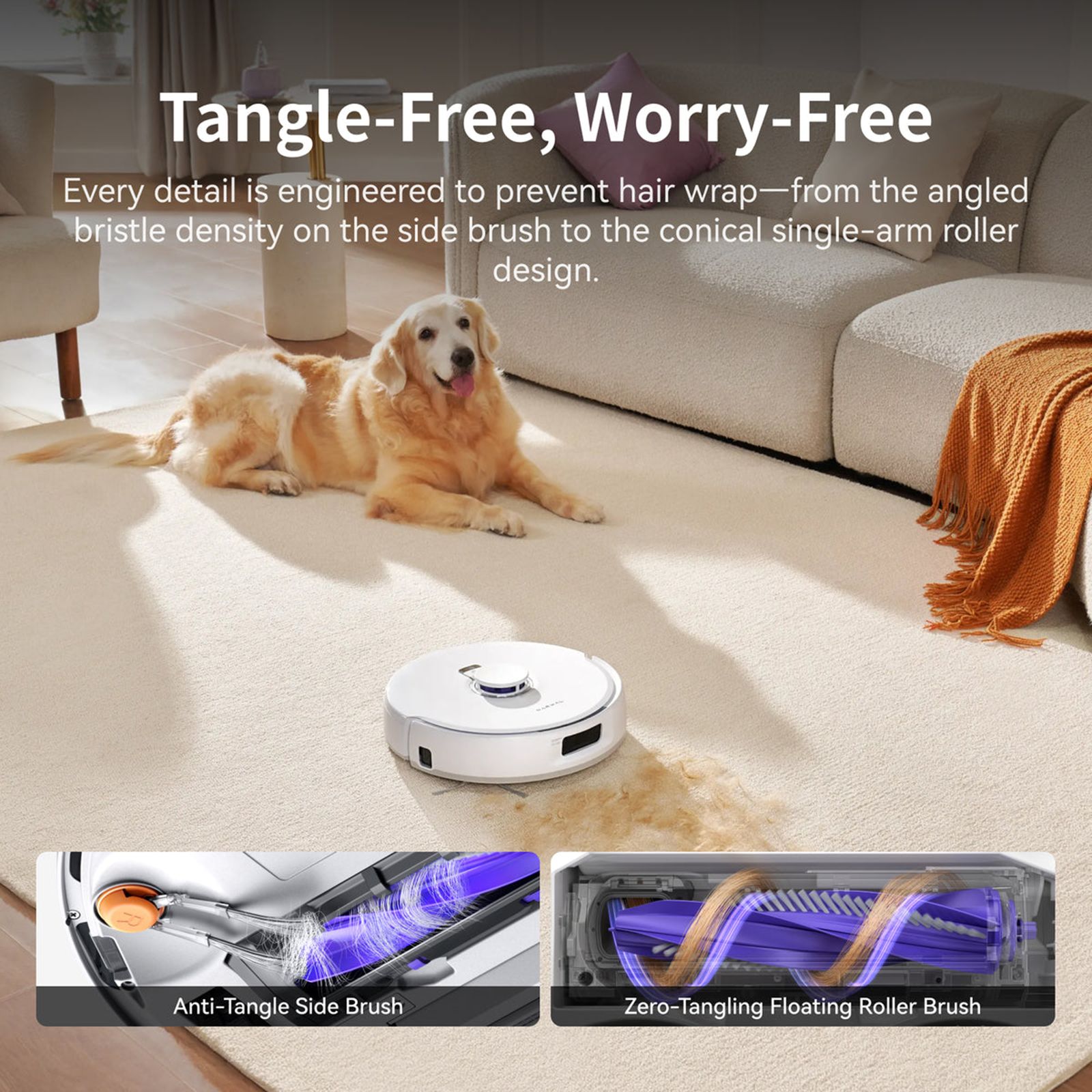 NARWAL Freo X20 Plus Robotic Vacuum Cleaner & Mop with Tri Laser Detection (Zero-Tangle Technology, White)_3