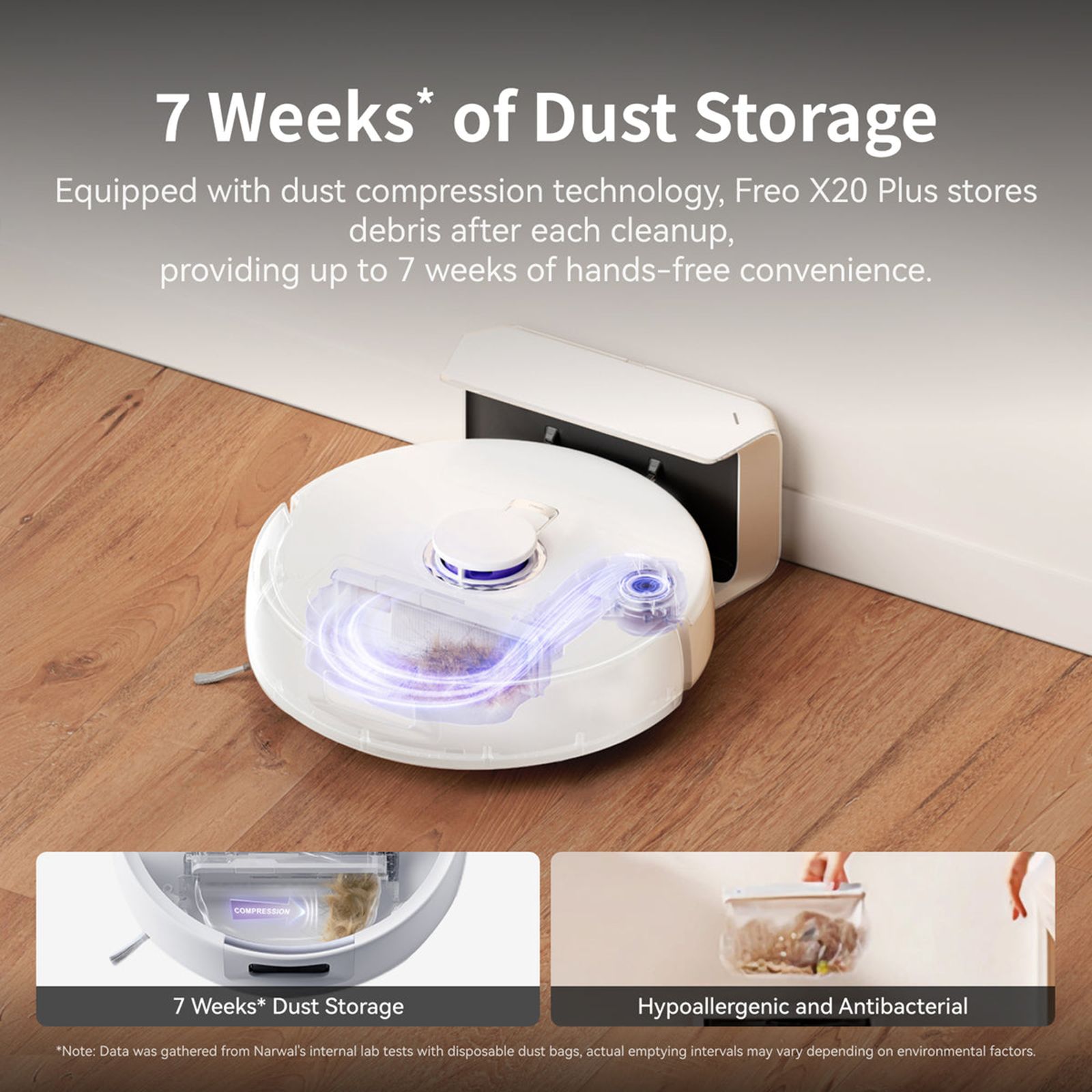 NARWAL Freo X20 Plus Robotic Vacuum Cleaner & Mop with Tri Laser Detection (Zero-Tangle Technology, White)_5