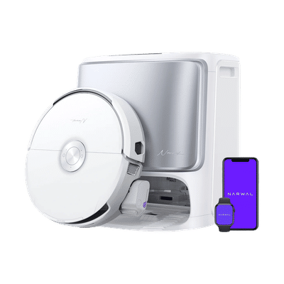 NARWAL Flow Robotic Vacuum Cleaner & Mop with TwinAI Dodge Obstacle Avoidance (Zero-Tangling Roller Brush, Galaxy Silver)