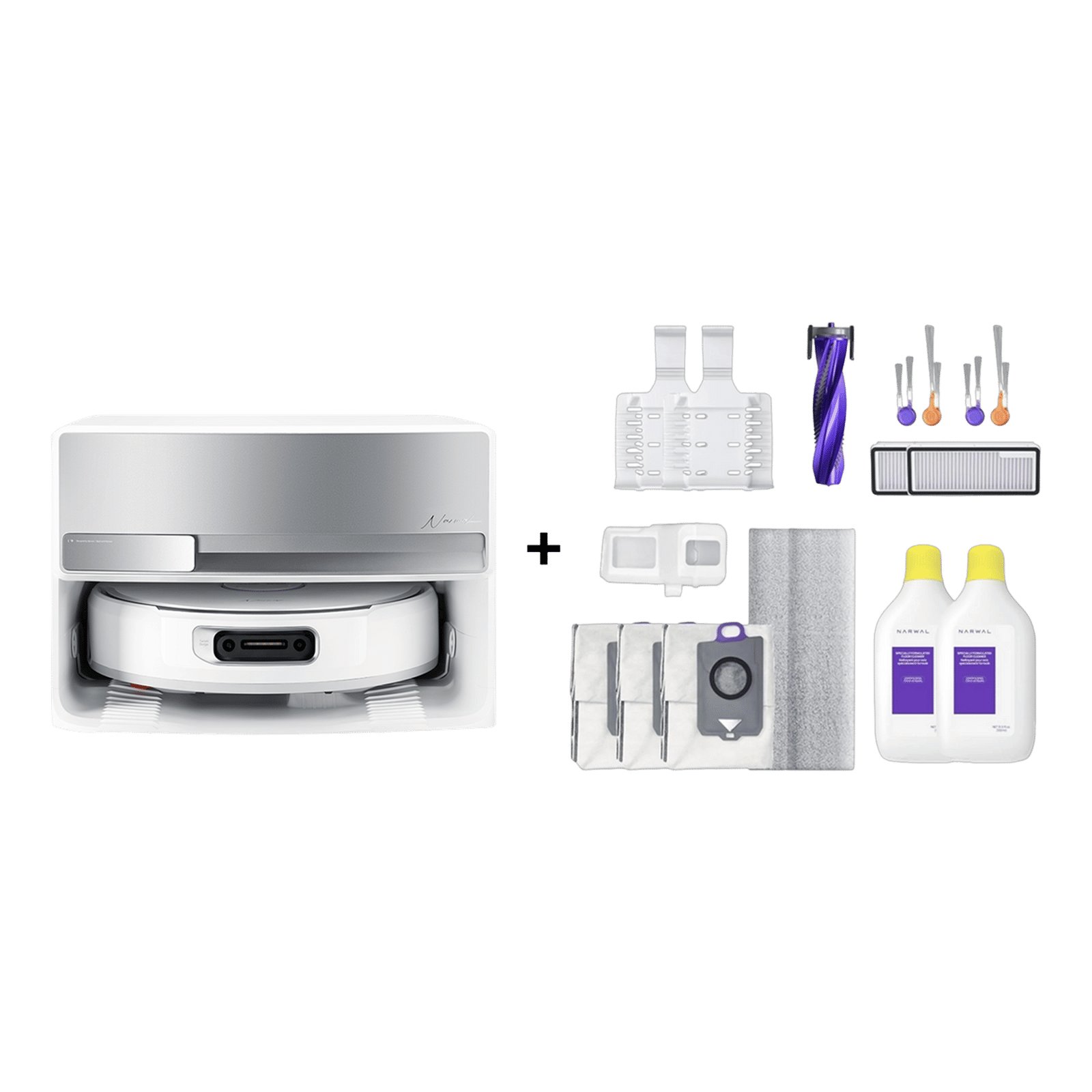 NARWAL Flow Compact Robotic Vacuum Cleaner & Mop with DualFlow Tangle-Free System (Unmatched CarpetFocus Technology, Galaxy Silver) NARWAL Flow Compact Robotic Vacuum Cleaner & Mop with DualFlow Tangle-Free System (Unmatched CarpetFocus Technology, Galaxy Silver)_2
