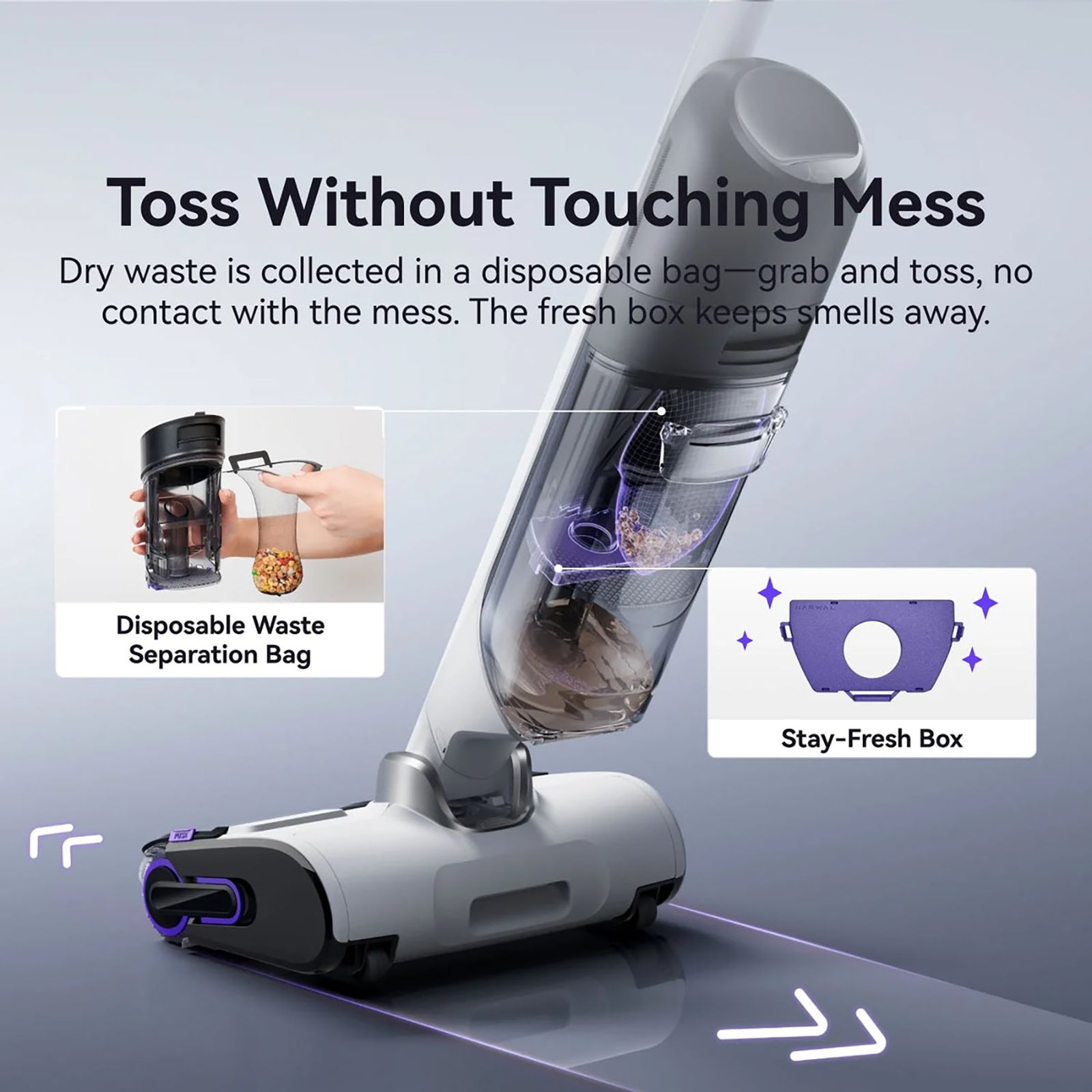 NARWAL S30 160W Cordless Wet & Dry Vacuum Cleaner with AI DirtSense (Dual Layer Comb, White) NARWAL S30 160W Cordless Wet & Dry Vacuum Cleaner with AI DirtSense (Dual Layer Comb, White)_7