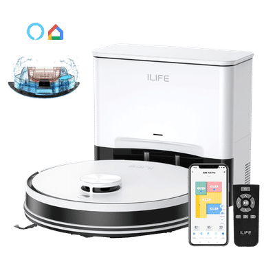 ILIFE A30 Pro Robotic Vacuum Cleaner & Mop with Self-Emptying Station (LiDAR Navigation Technology, White)